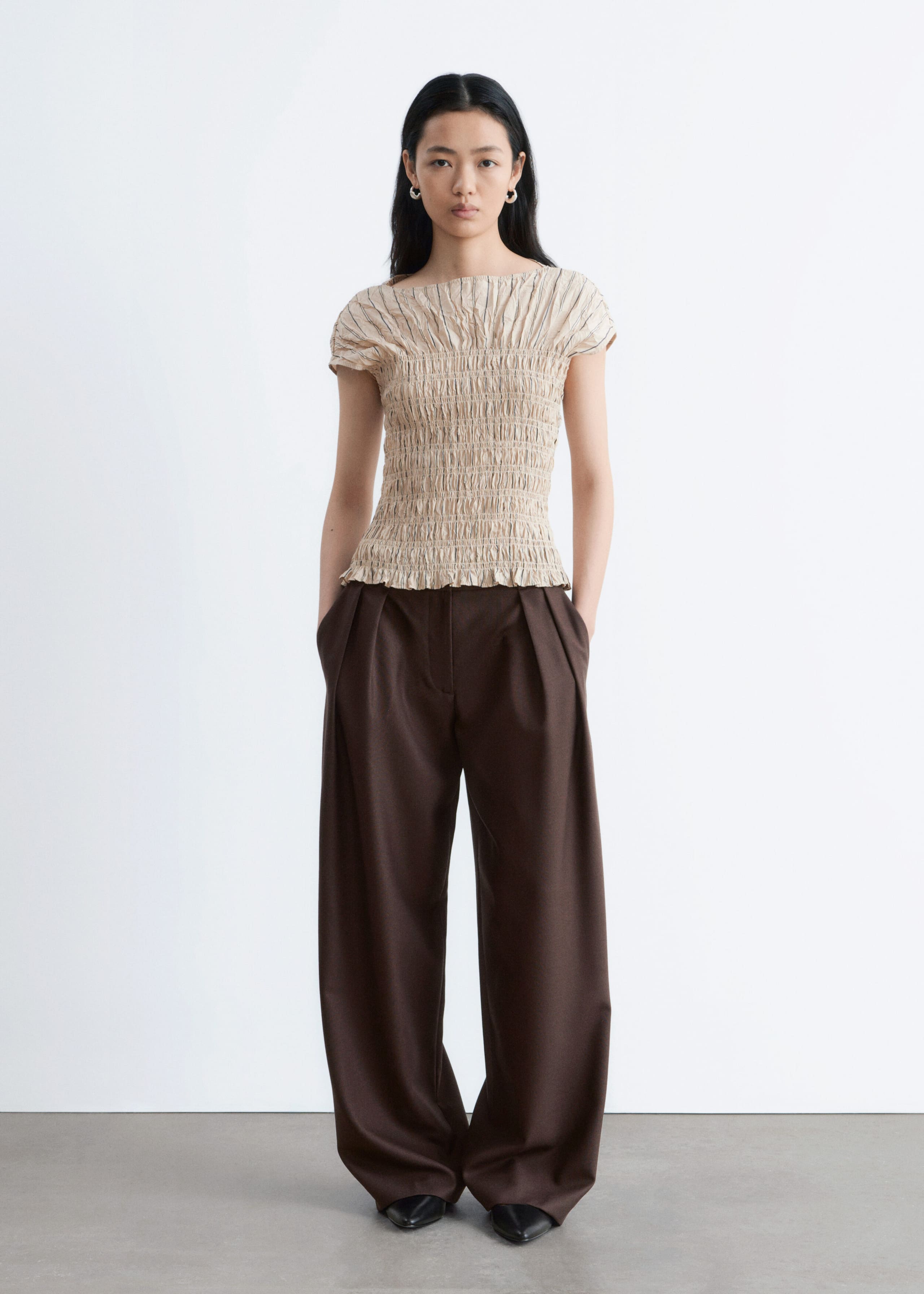 Image of Smocked Boatneck Top