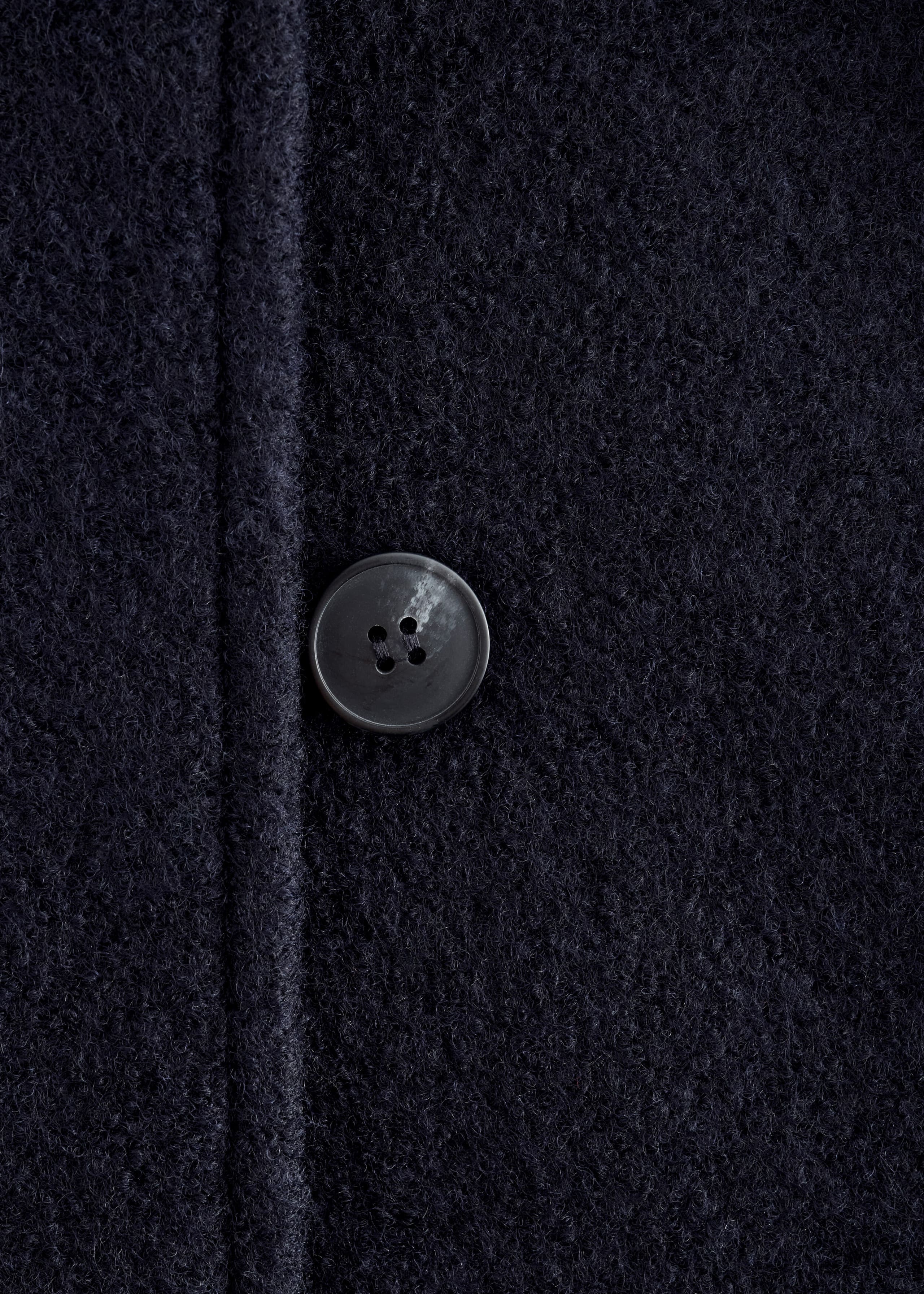 Asymmetrische wollen jas - Donkerblauw - Lookbook