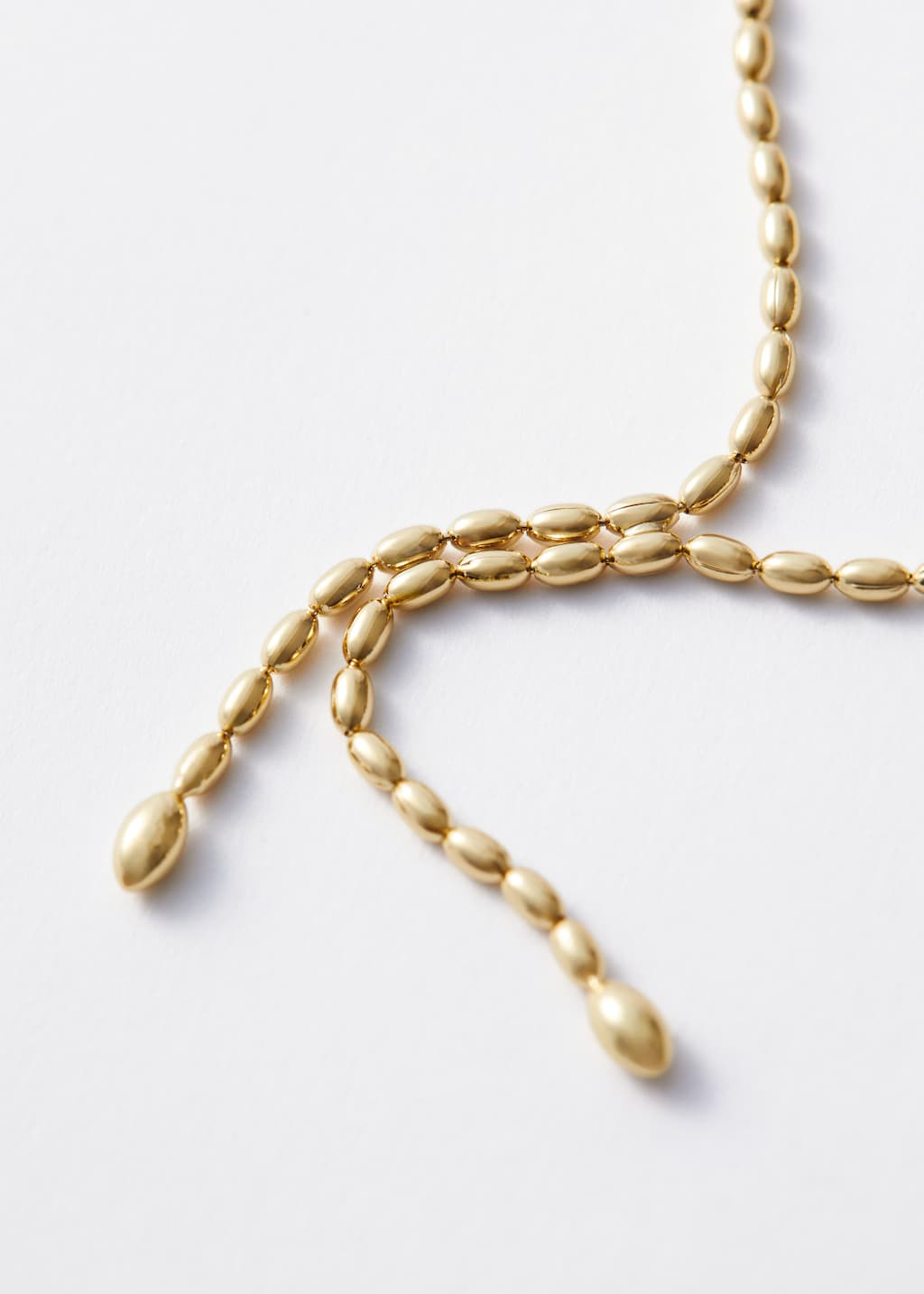 Collana lariat con maglie a chicco di riso - {{variantName}} - Descrizione dettagliata