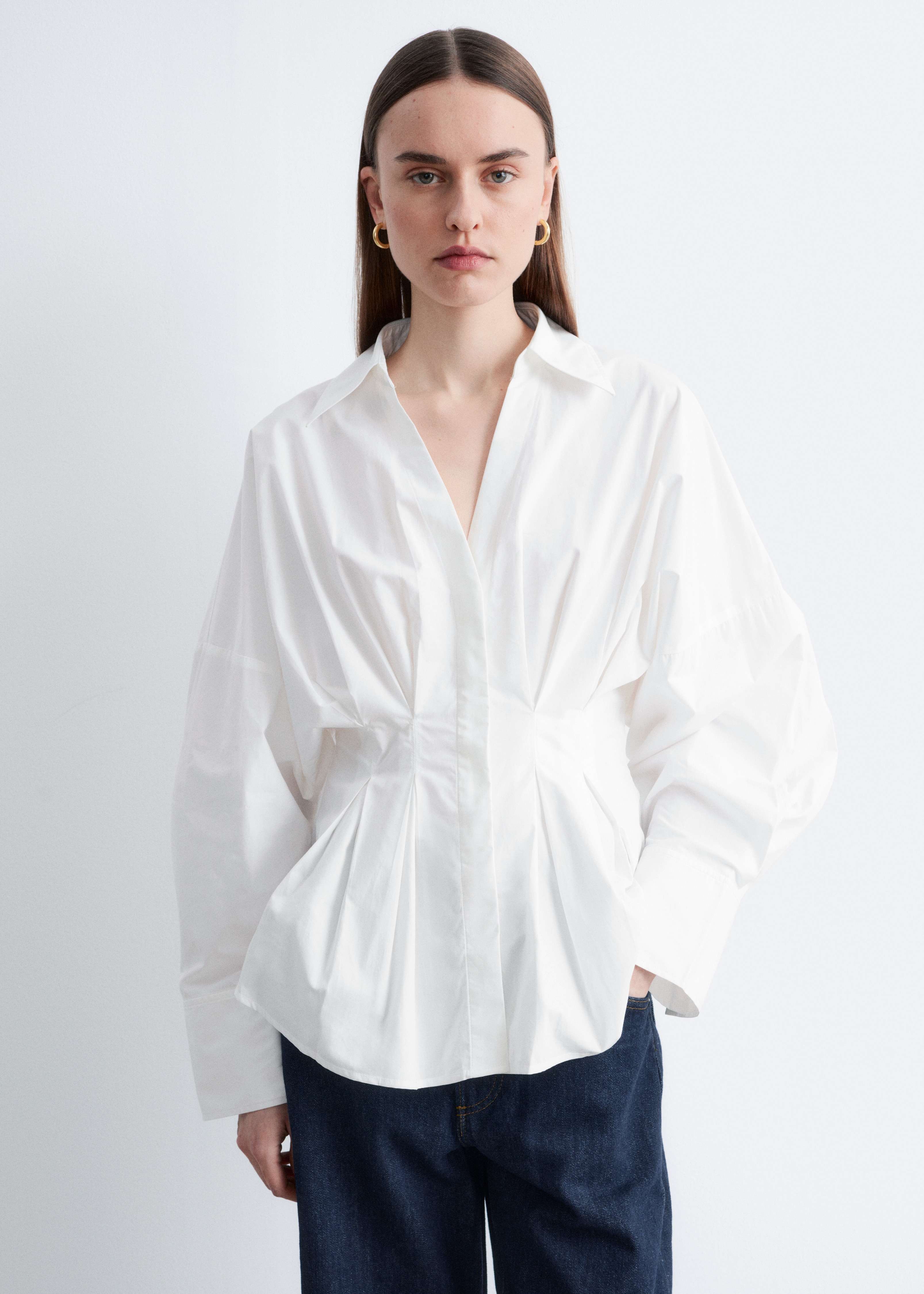 Chemise ajustée en coton - Blanc