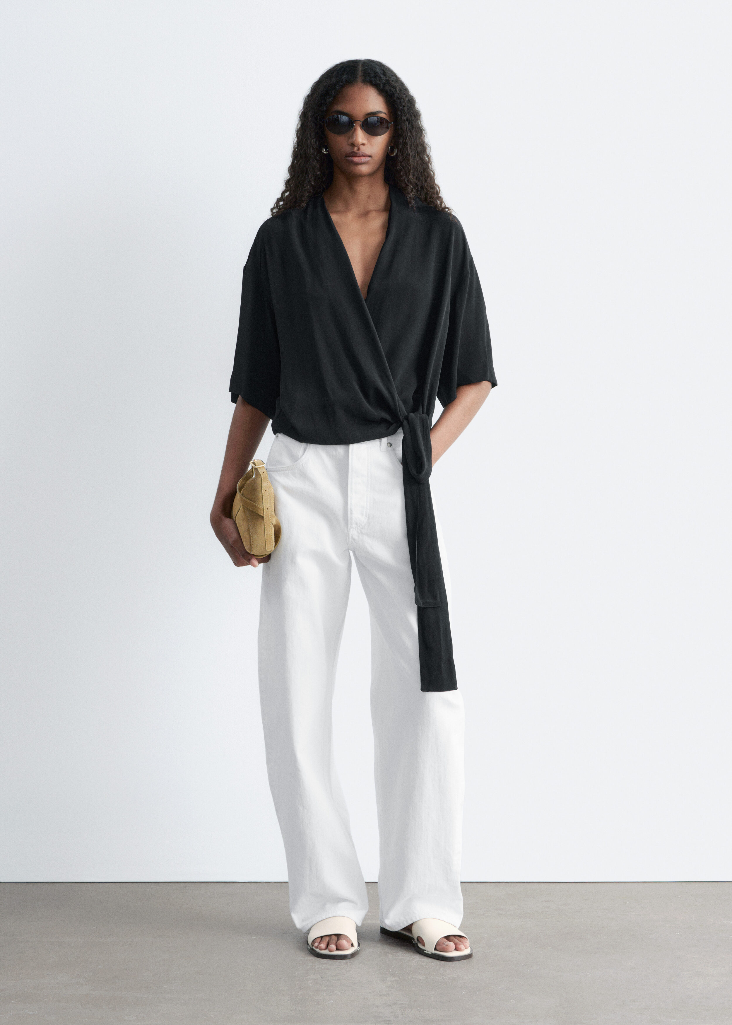 Wrap-Front Blouse - Black - Blouses - & Other Stories US