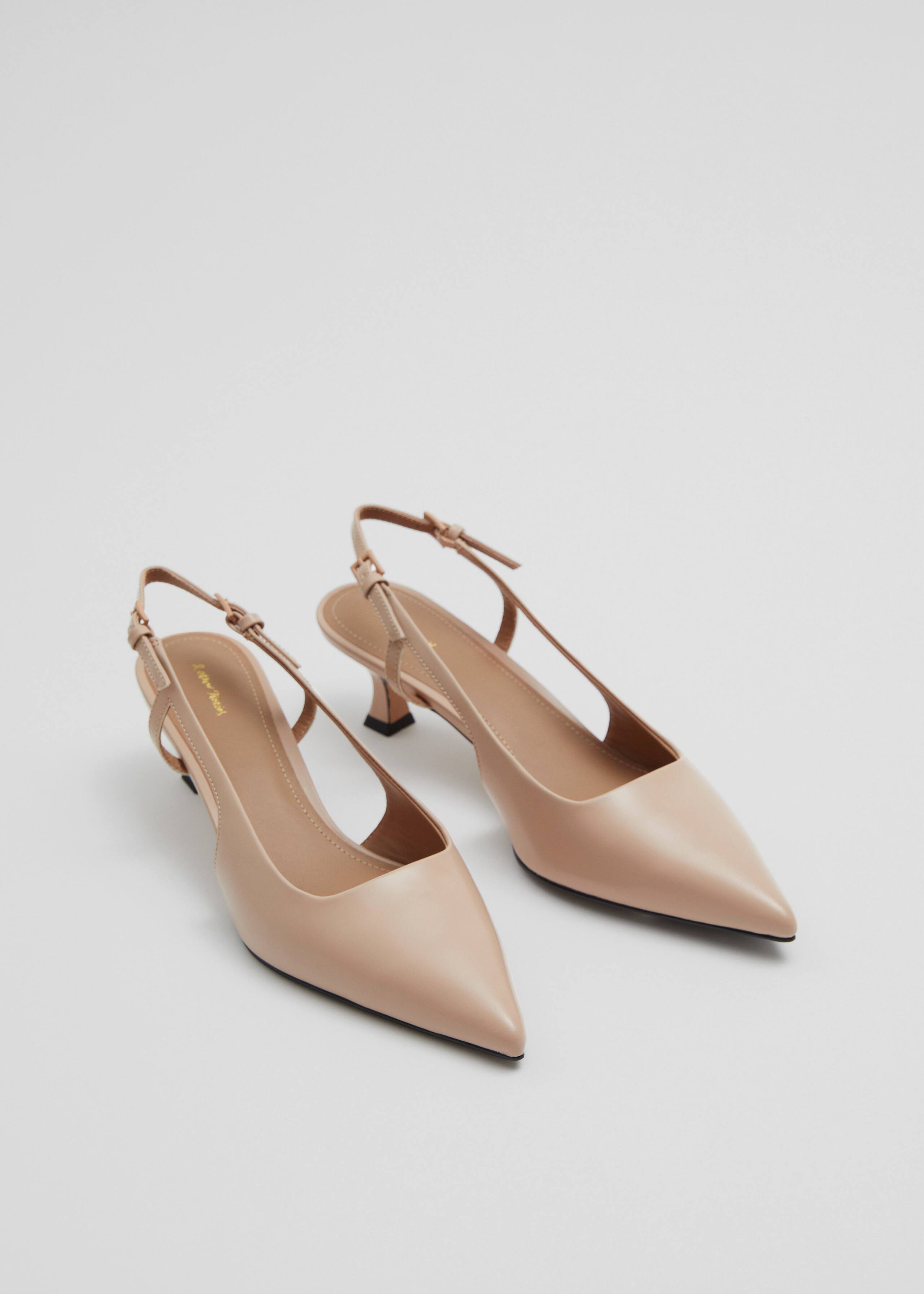 Slingbacks i läder – Svart – stilleben