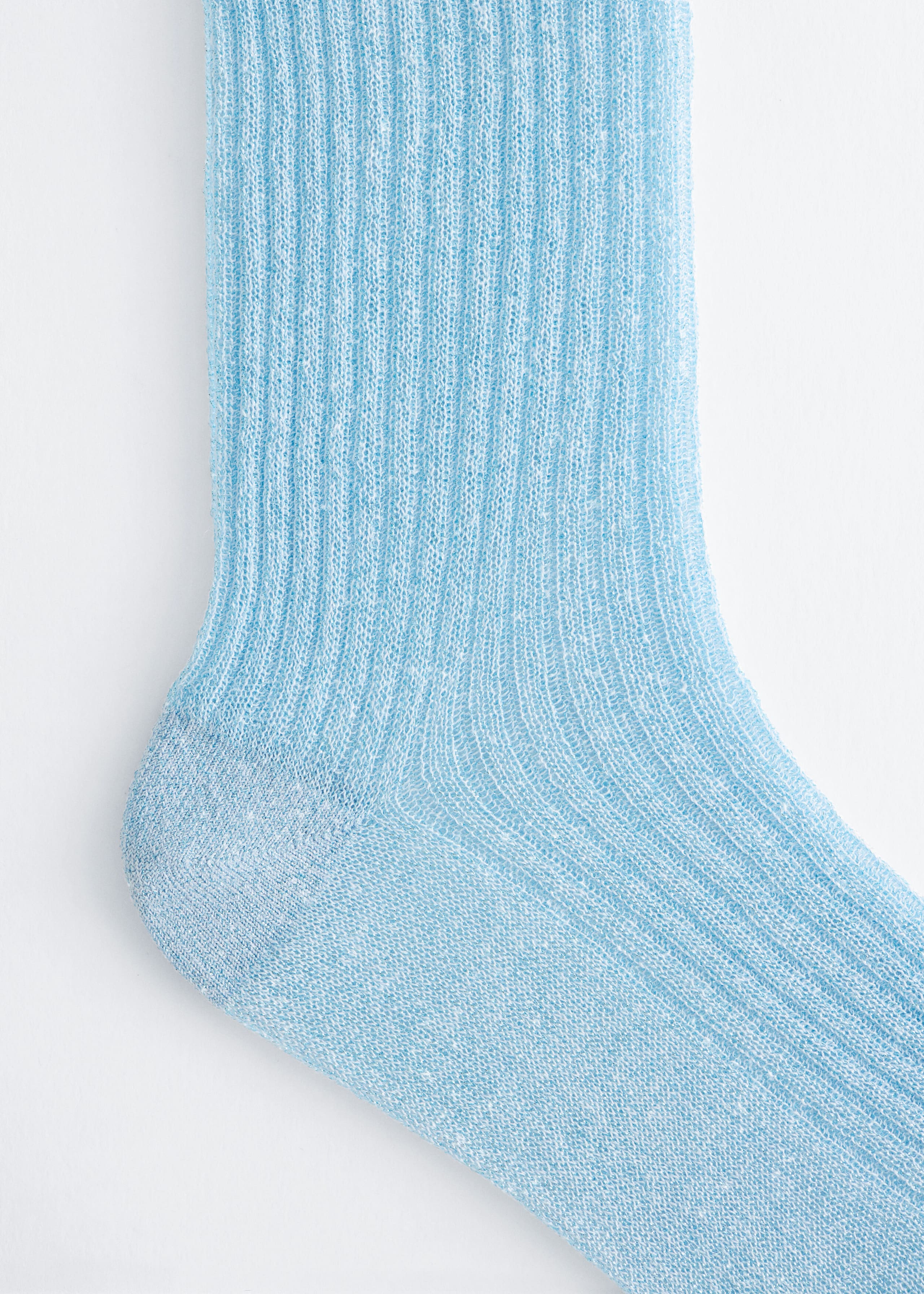 Lustrous Ribbed Socks Light Blue