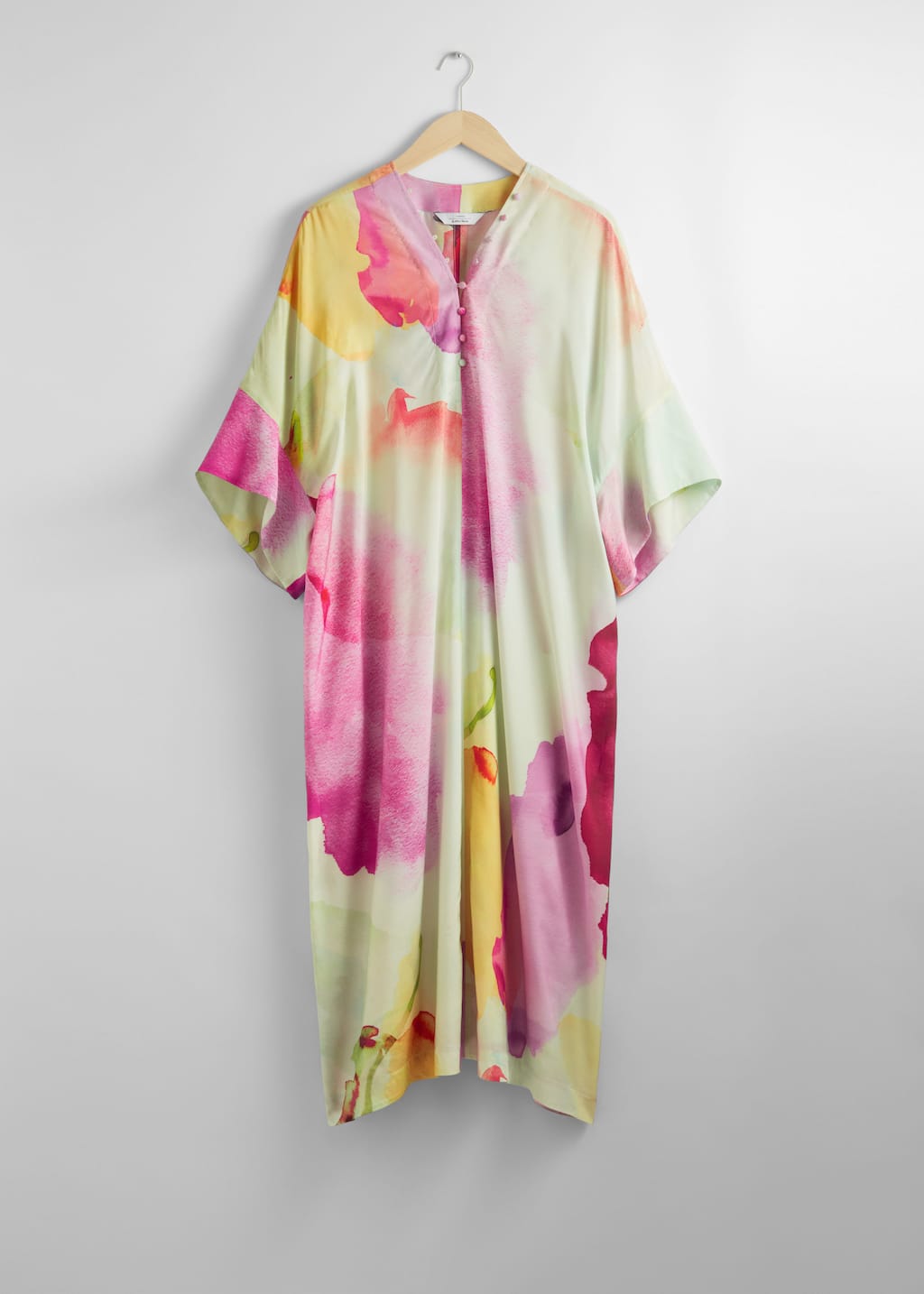 Watercolour Print Midi Dress - Lilac/Yellow/White - Still Life