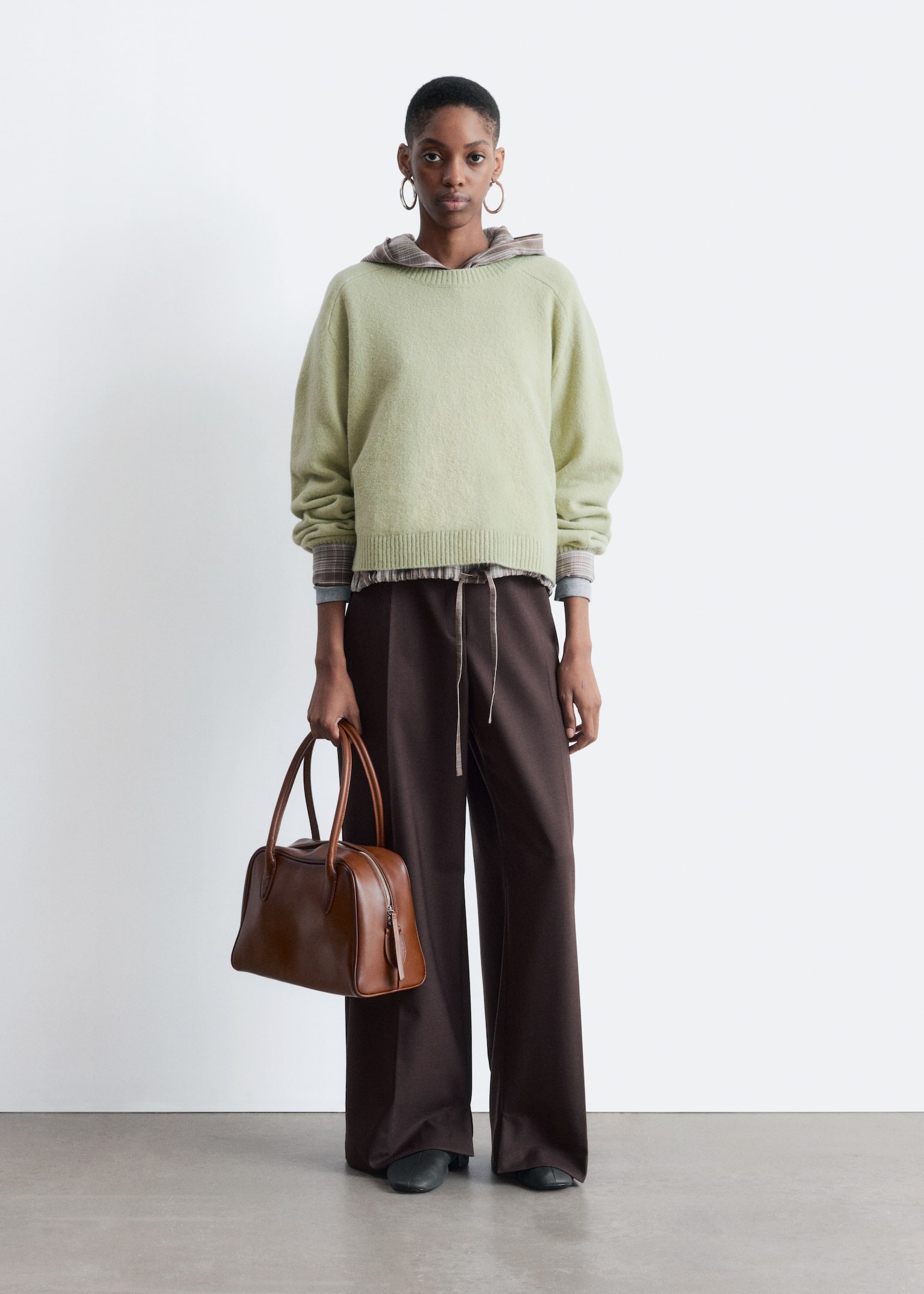 Pull en maille - Vert clair/Beige/Turquoise foncé/Marron foncé/Rouge foncé