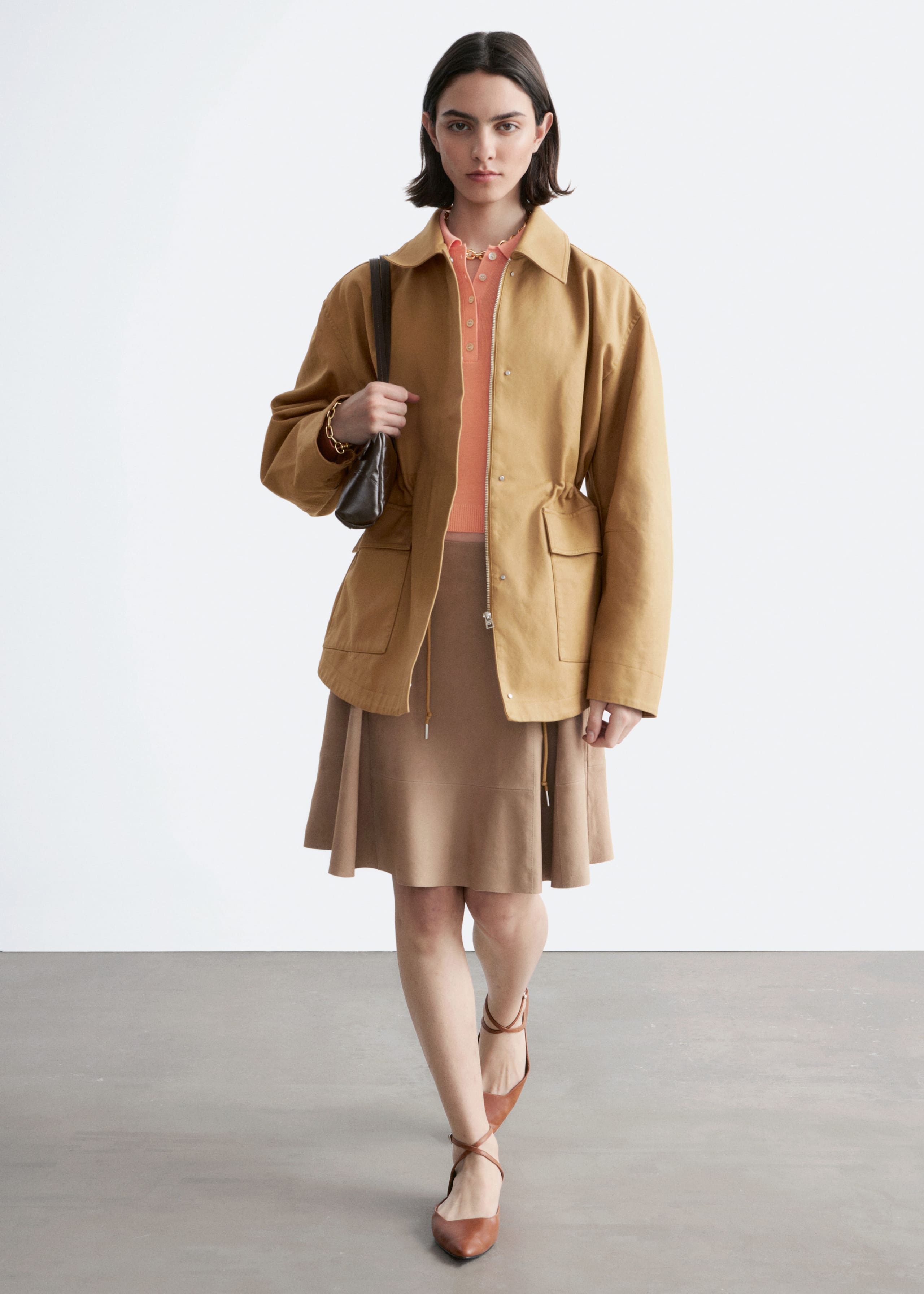 Image of Oversized Drawstring Utility Jacket