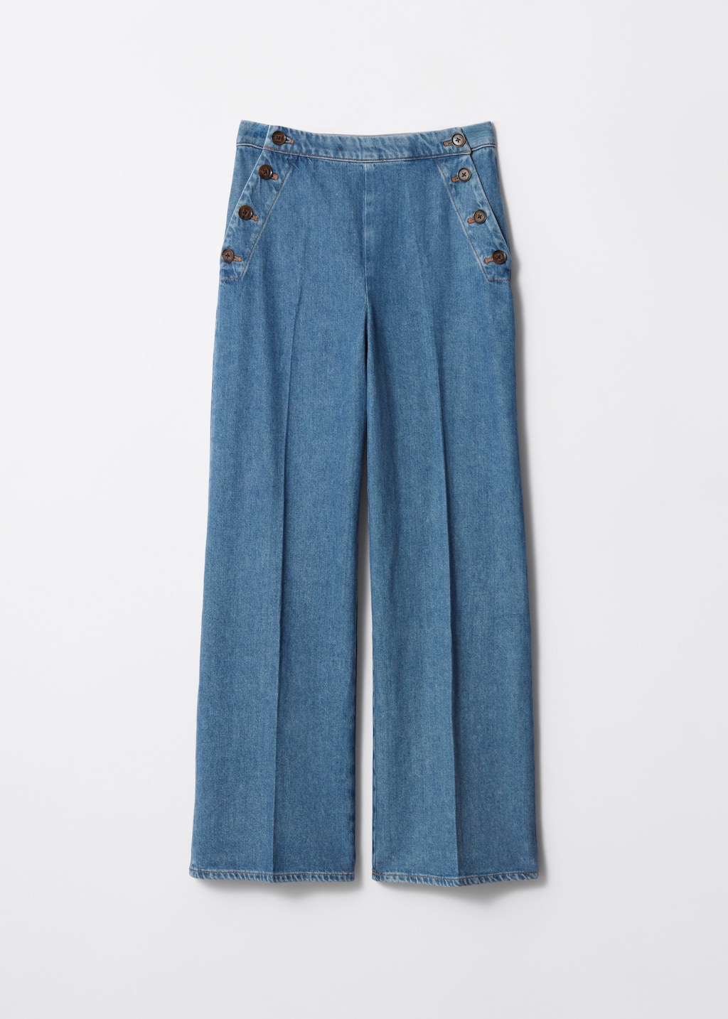 Pleated Flared Jeans