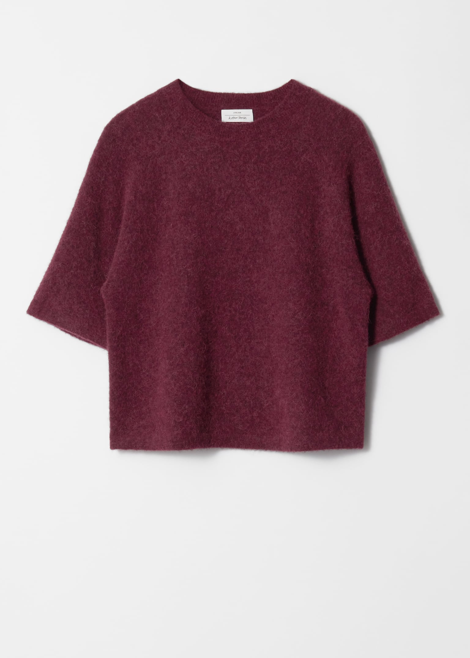 Alpaca-Blend Knitted Top - Burgundy/Red/Oatmeal/Grey/Mole/Dusty Blue/Black - 2