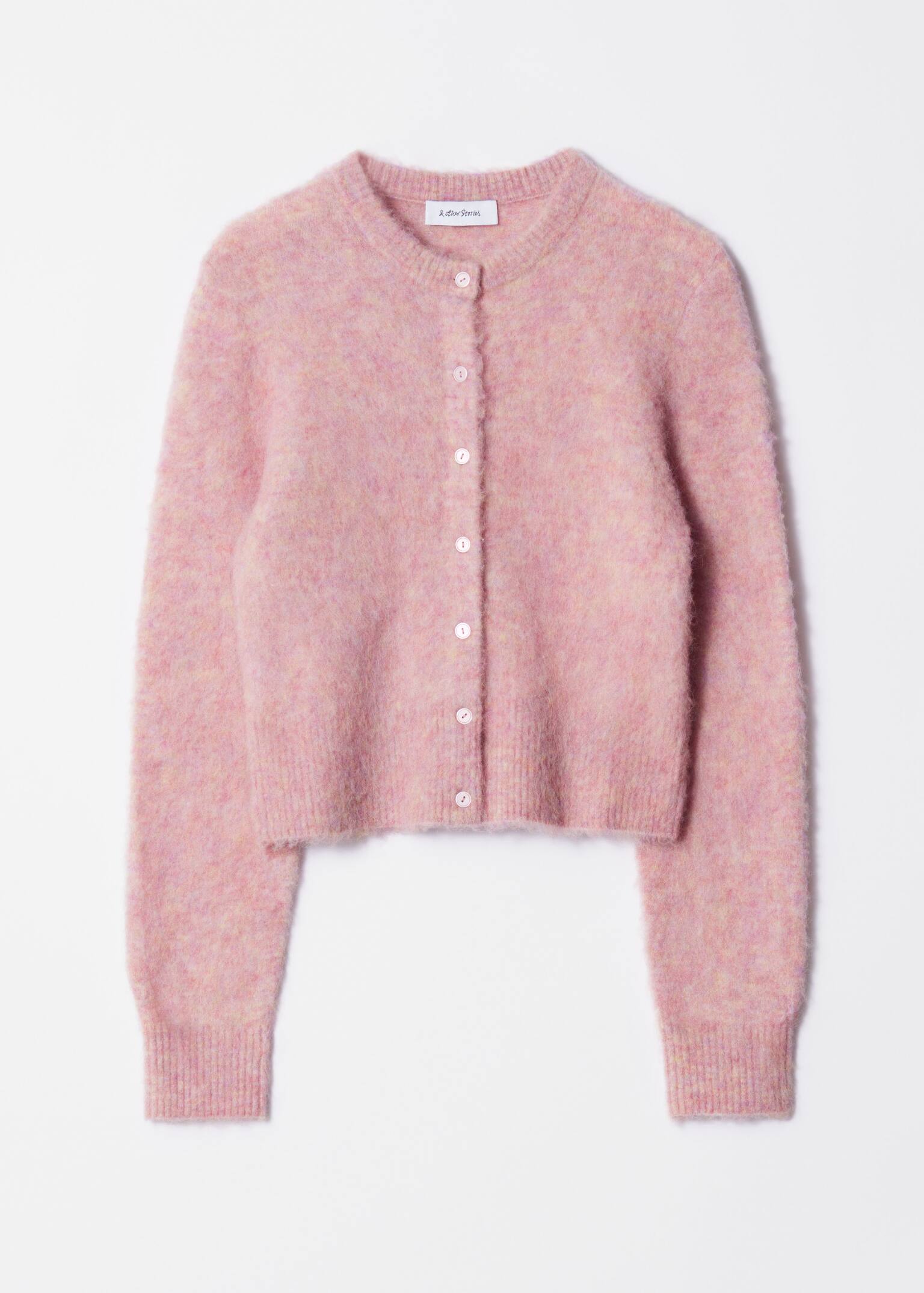 Alpaca-Blend Knit Cardigan - Light Pink/Blue/Black/Greige/Red/Pastel Blue/Dark Red/Light Yellow/Dark Blue