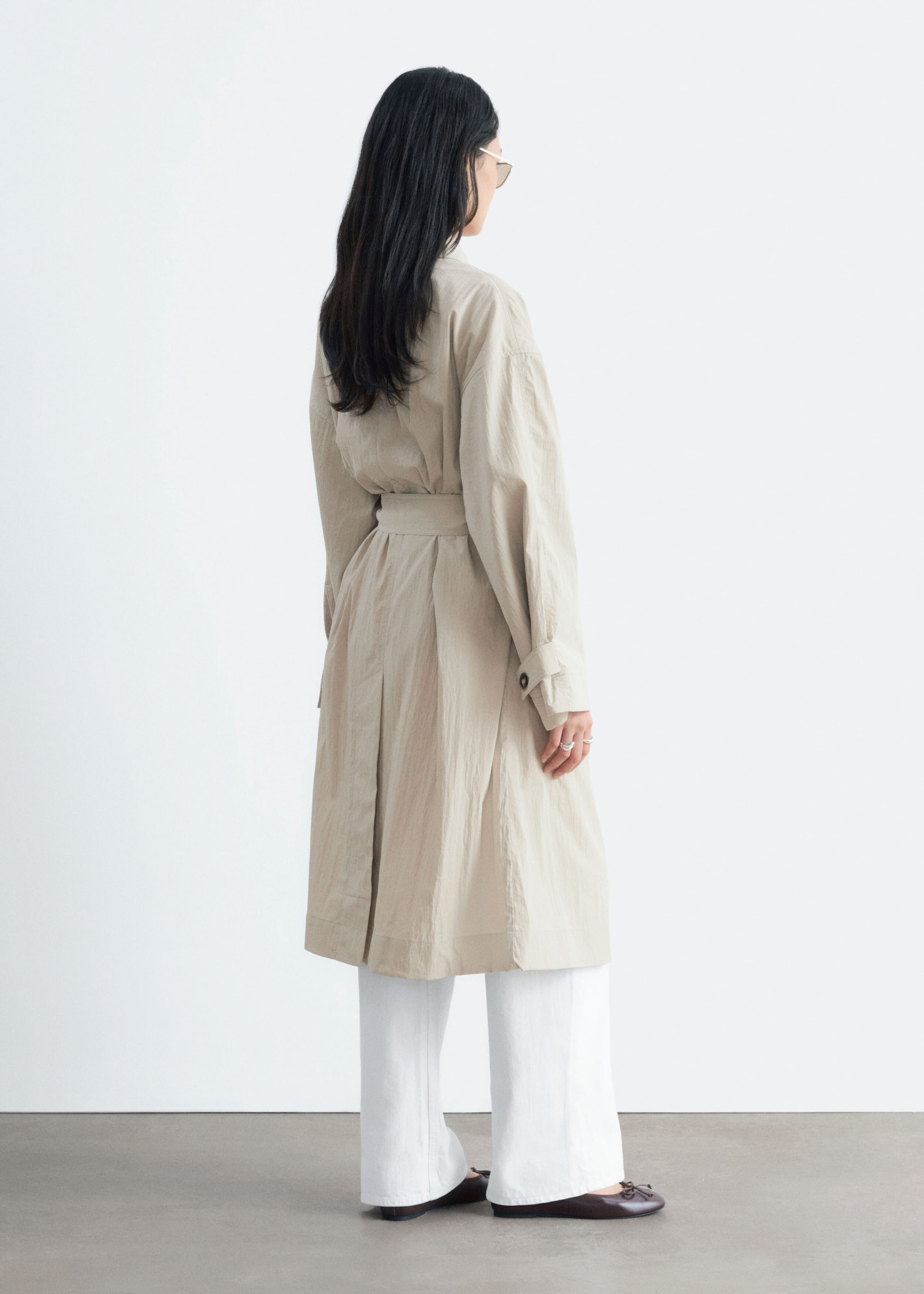 Belted Car Coat - Light Beige - Still Life