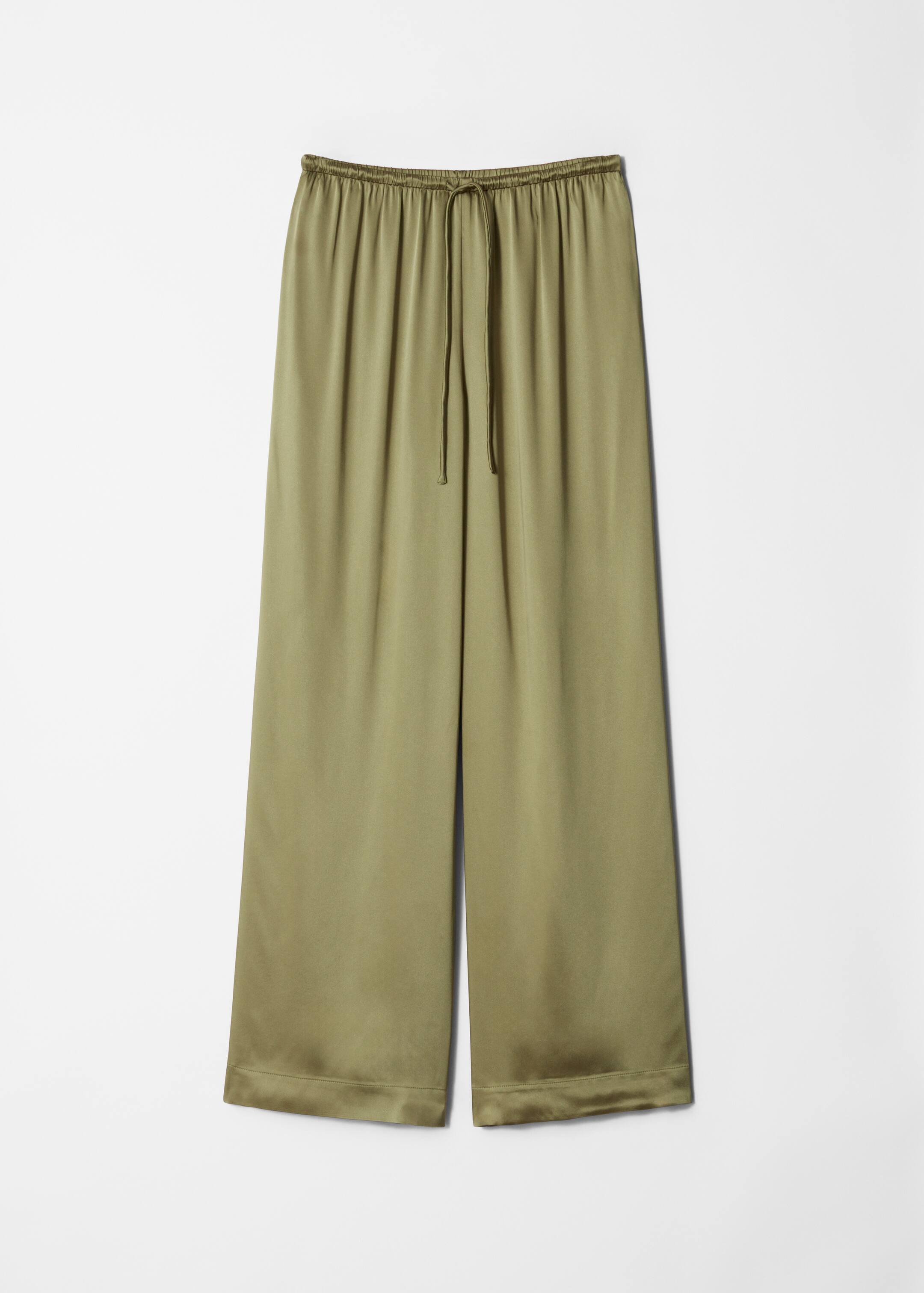 Vezi imaginea mai mare: Pantaloni din satin cu șnur - Khaki Verde - FEMEI | H&M RO 6