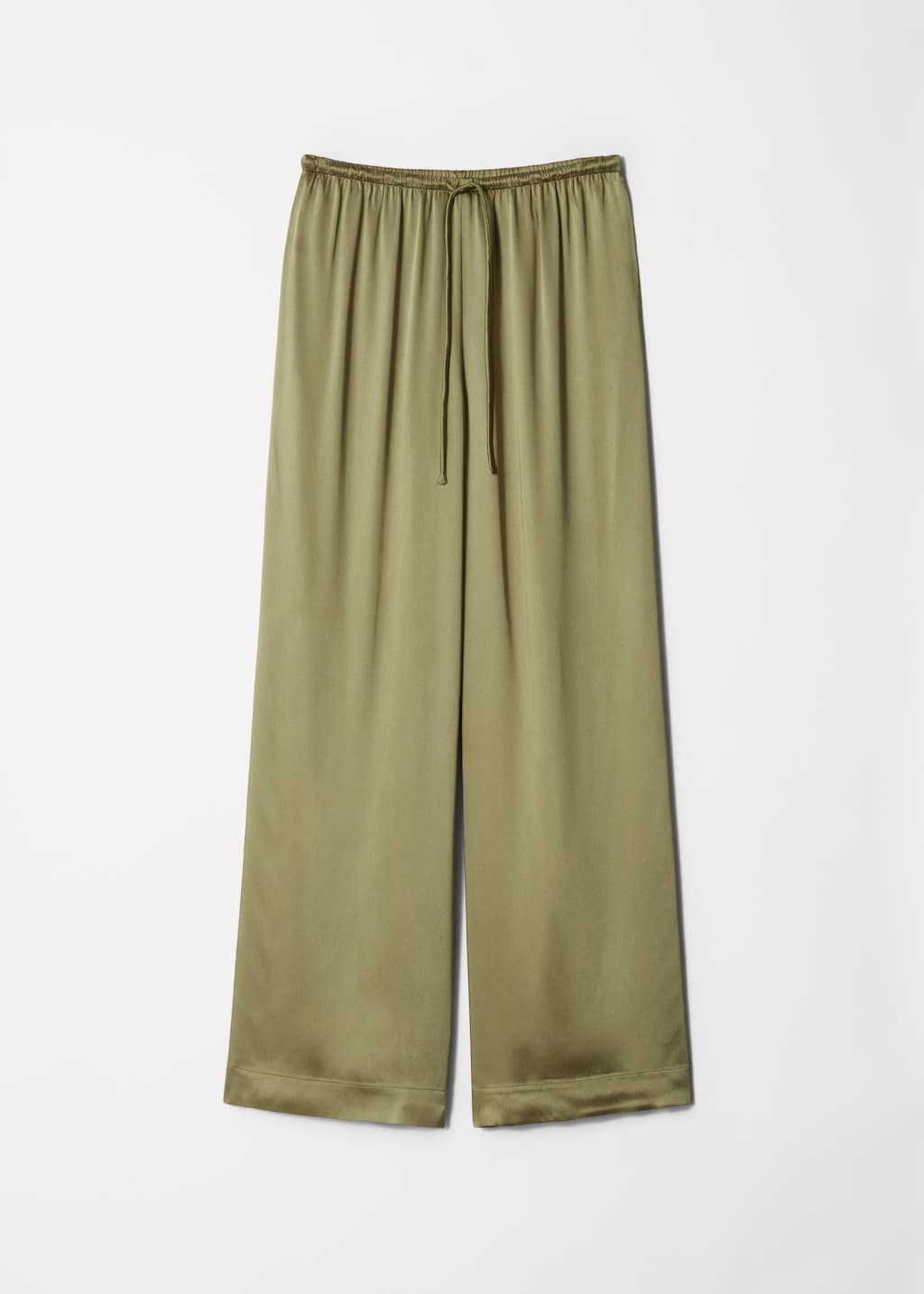 Image of Pantalon en satin à cordon de serrage