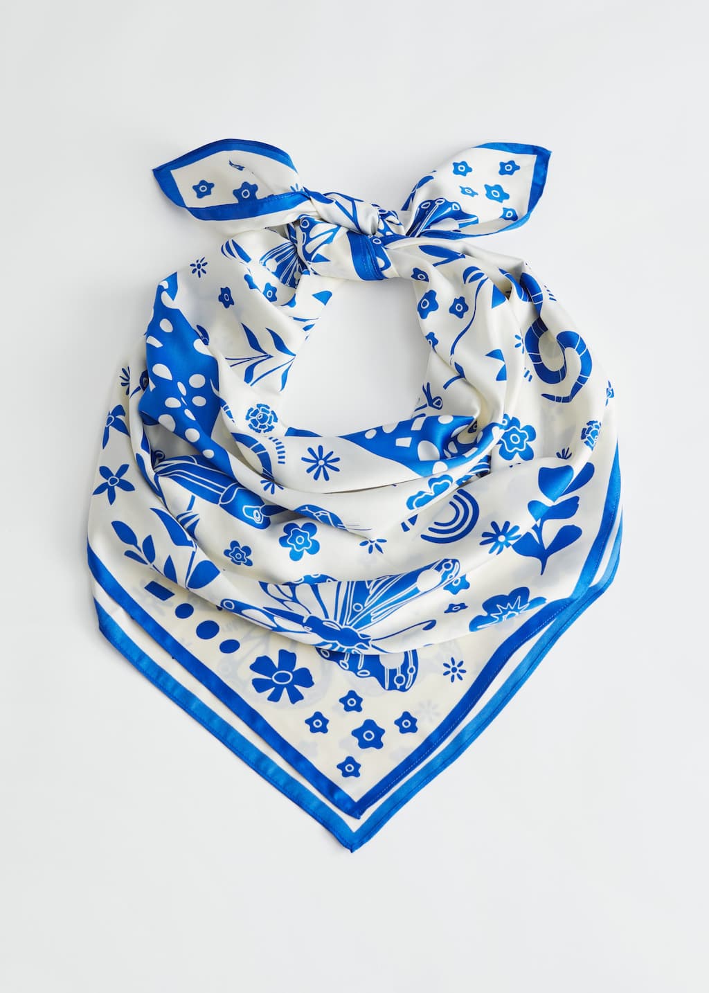 Floral Print Scarf - Blue/White Florals - Natura morta