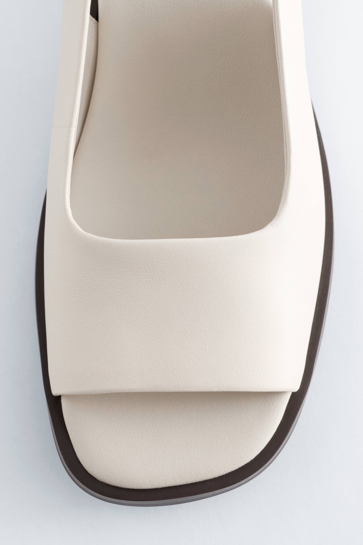 Sandały ze skóry nappa z odkrytą piętą - Złamana biel/Ciemnozielony/Czarny - 4