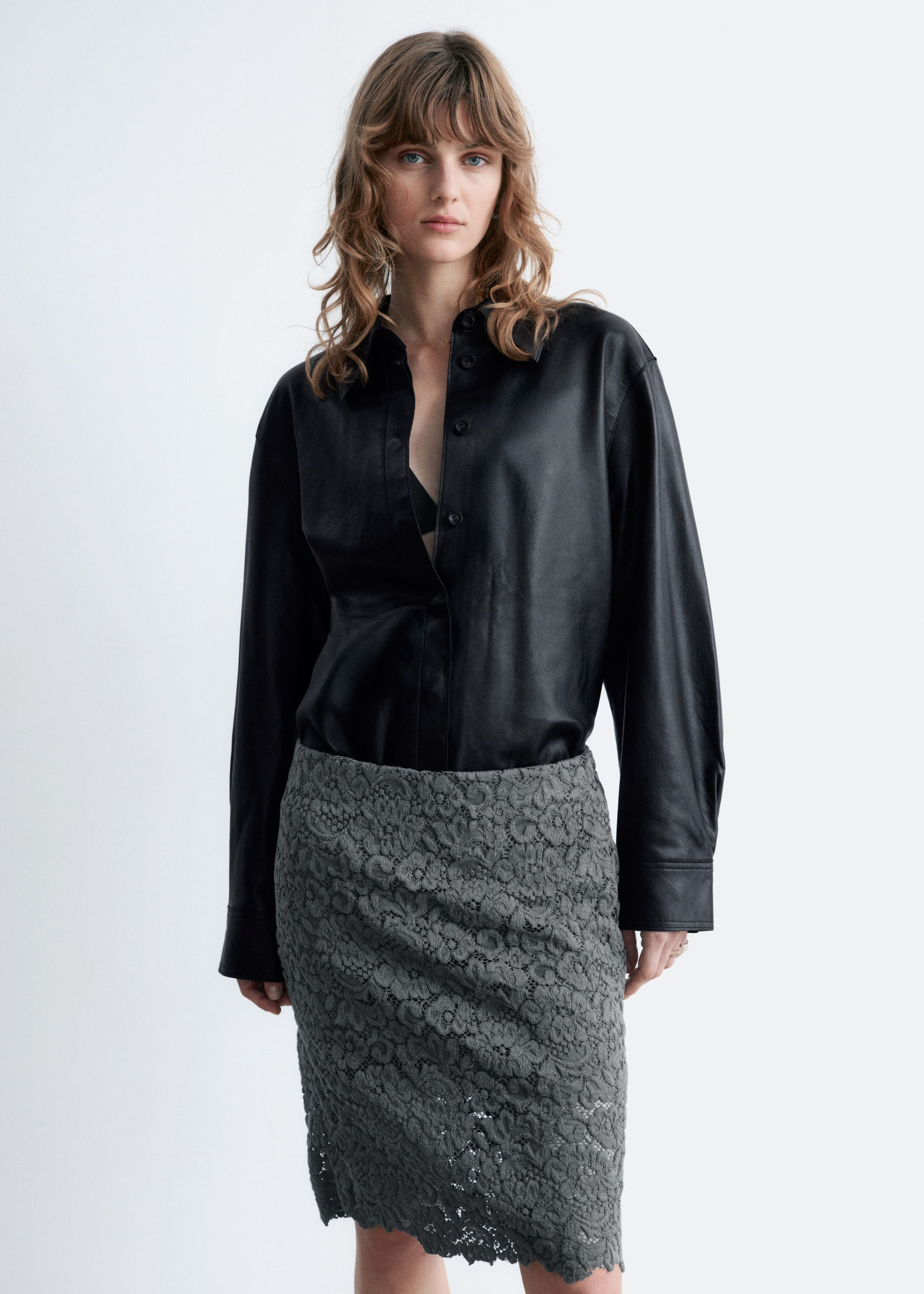 Image of Midi-Bleistiftrock mit Spitze