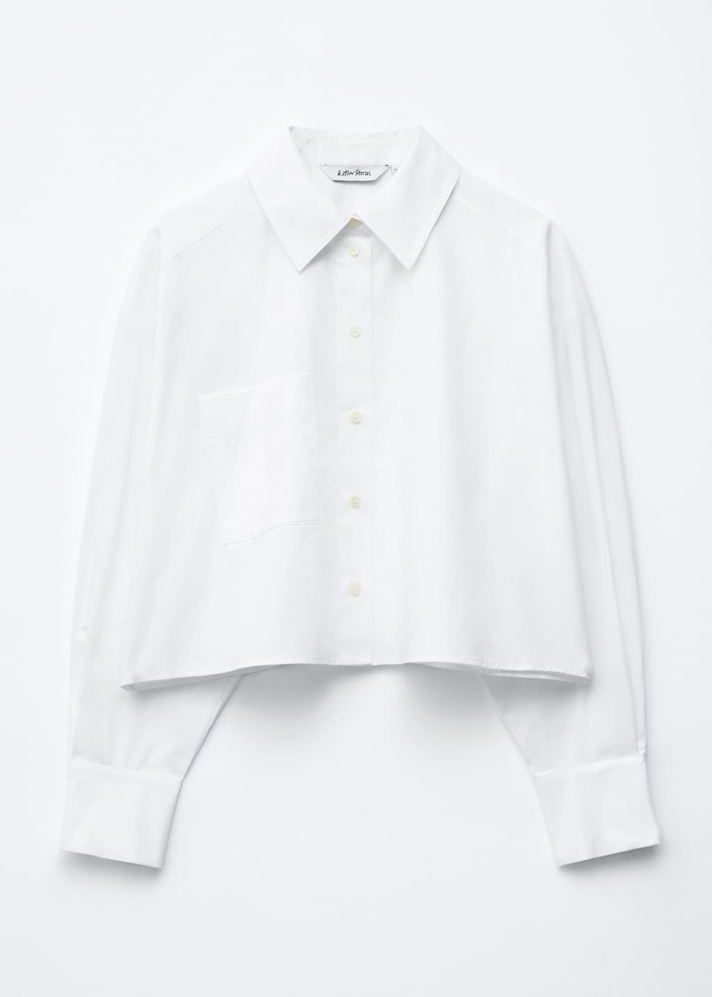 Image of Cropped Oversized Cotton Shirt