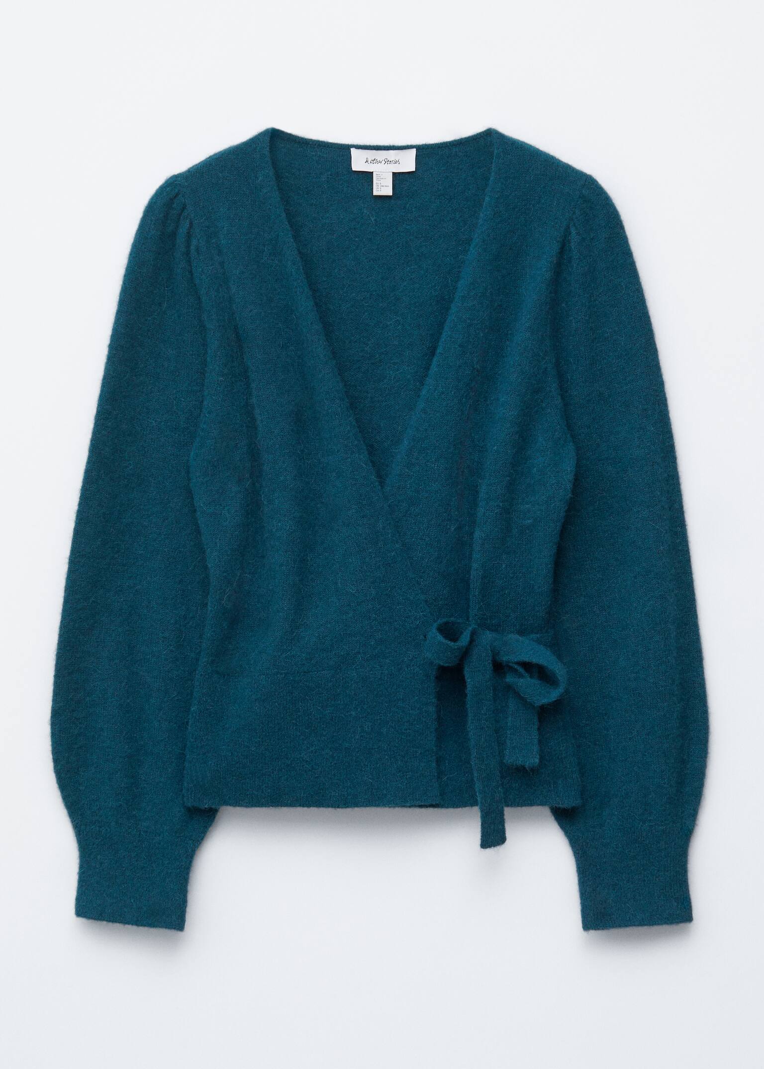 Mohair-Blend Wrap Cardigan - Petrol Blue/Light Blue/Beige/Cream/Dusty Pink/Black/Plum/Dark Brown/Beige - 2
