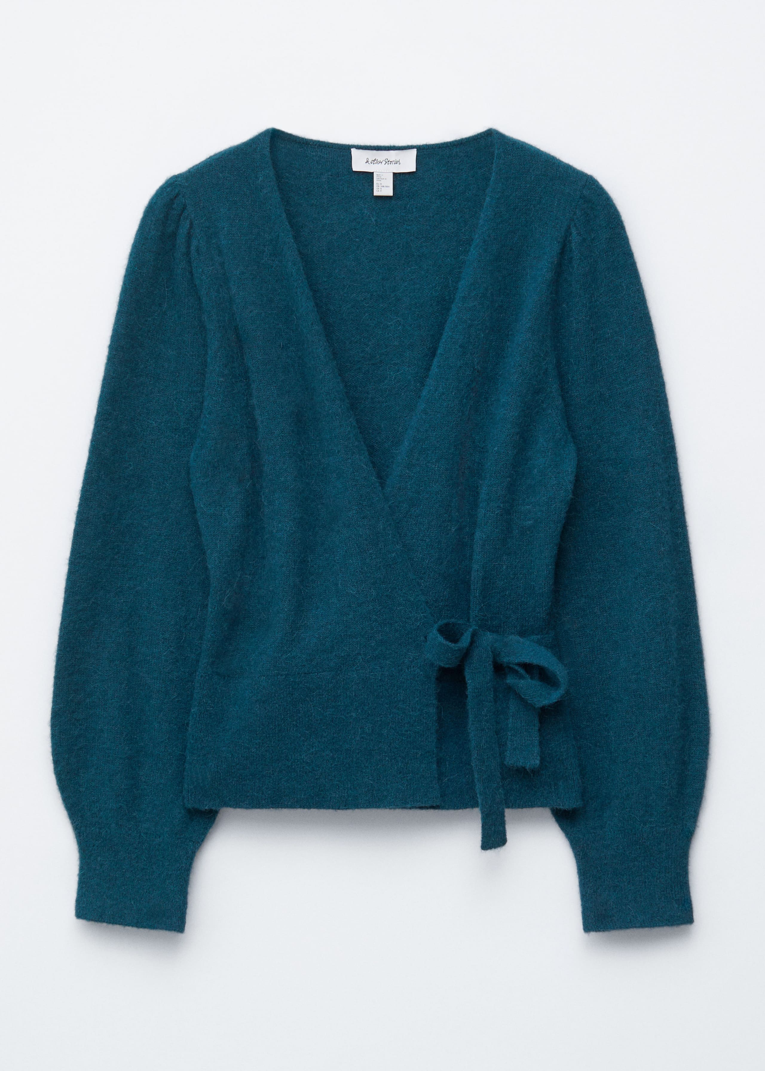 Image of Mohair-Blend Knitted Wrap Cardigan
