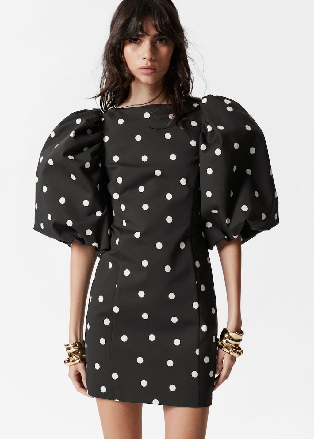 Image of Puff-Sleeve Mini Dress