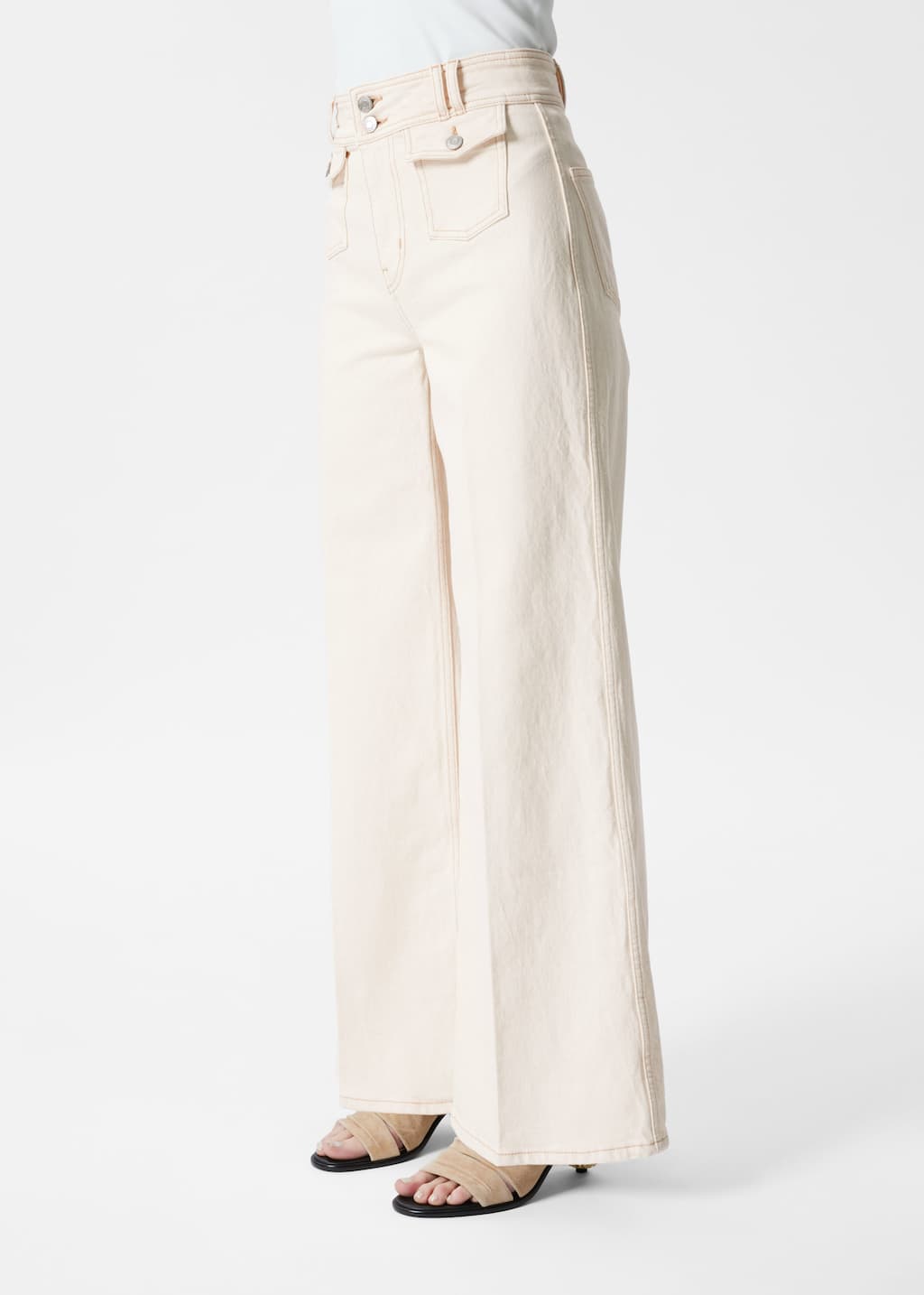 Image of Press-Crease Flared Jeans