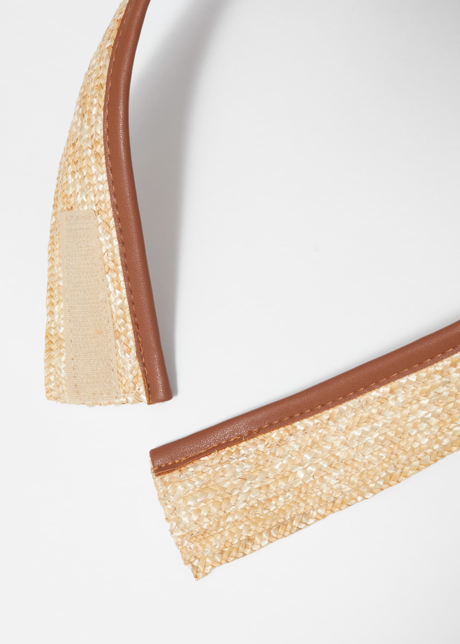 Visera solar de paja con ribete en contraste - Beige claro - 3