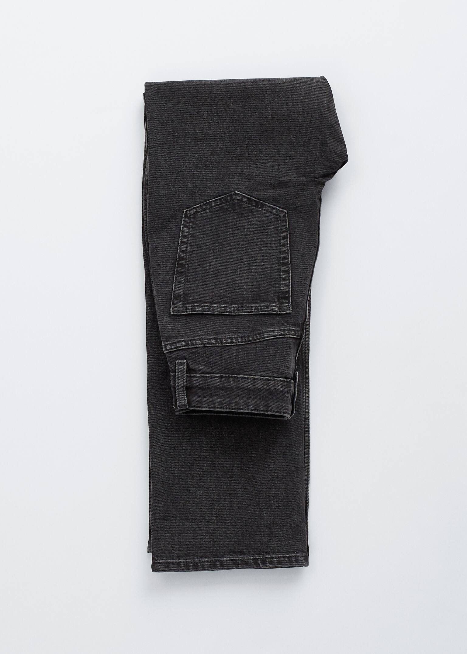 Jeans mit hohem Bund und weitem Bein - Schwarz/Hellblau/Mittelblaue Waschung - 4