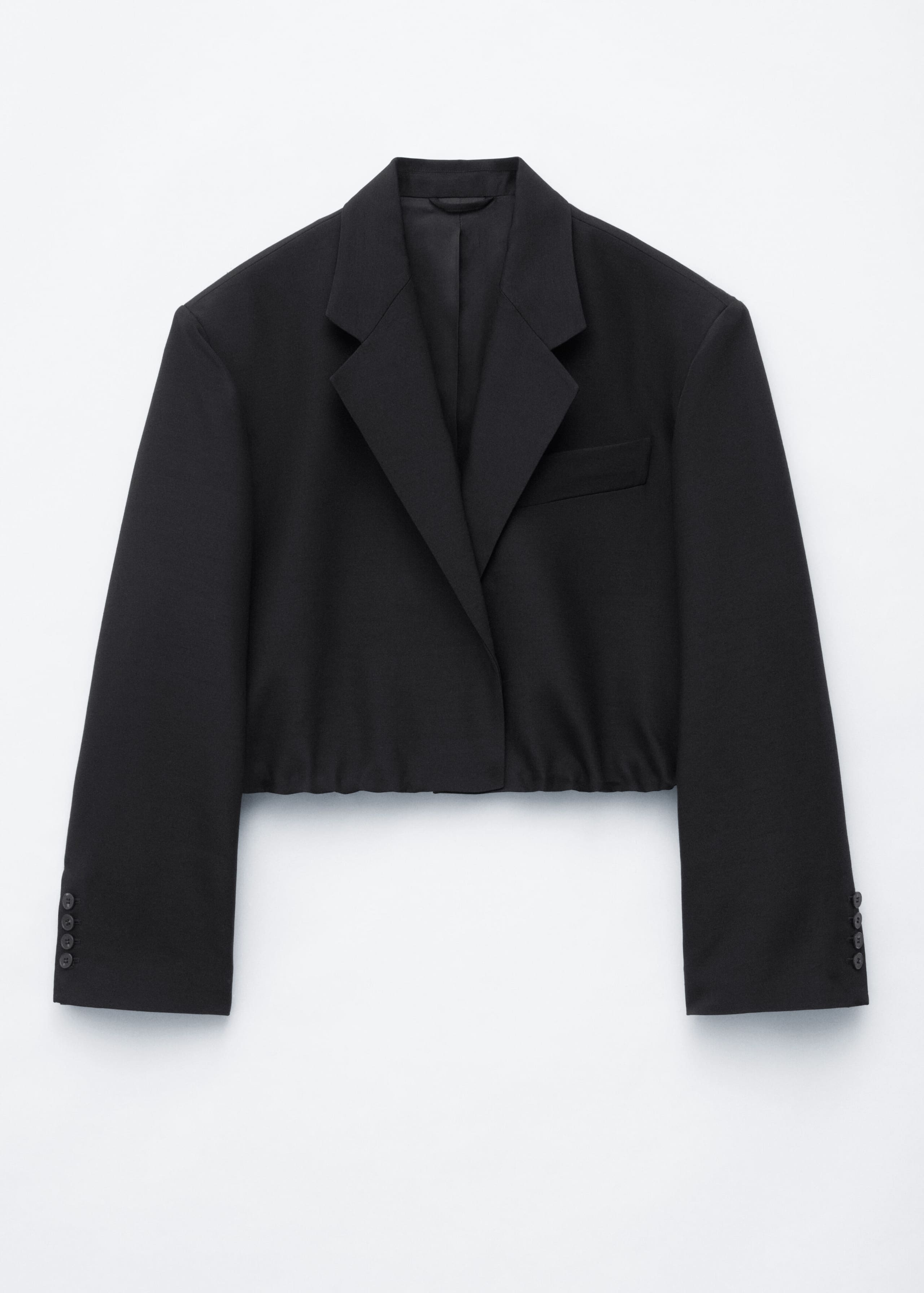 Oversized Drawstring Blazer - Black - Still Life