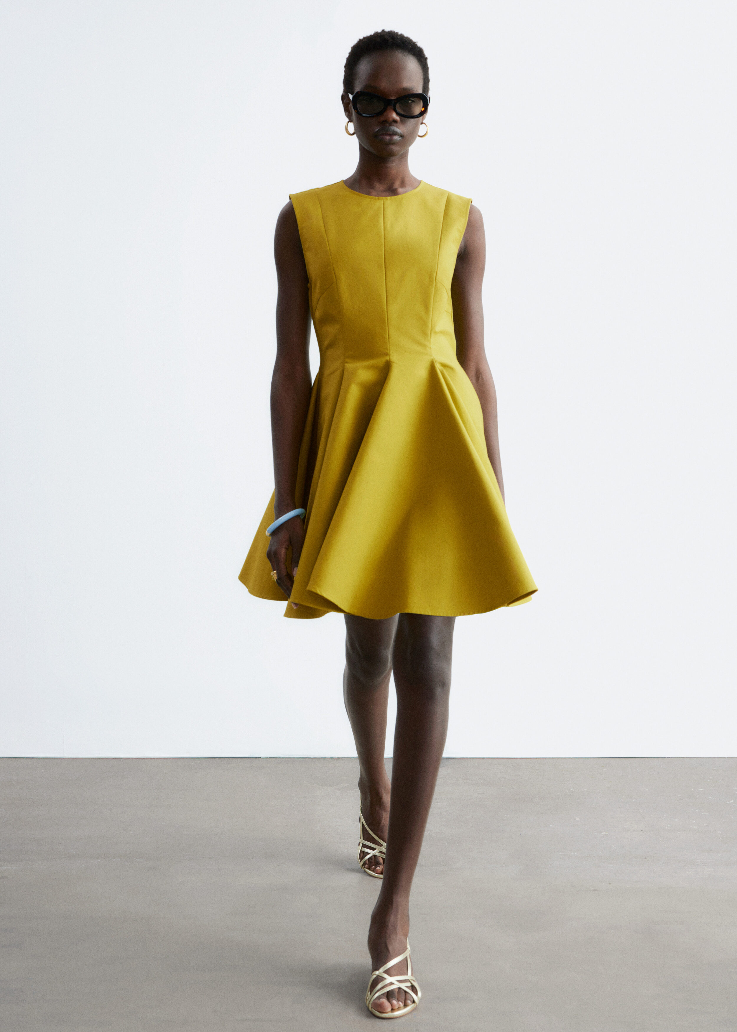 Pleated Mini Dress - Chartreuse - & Other Stories US