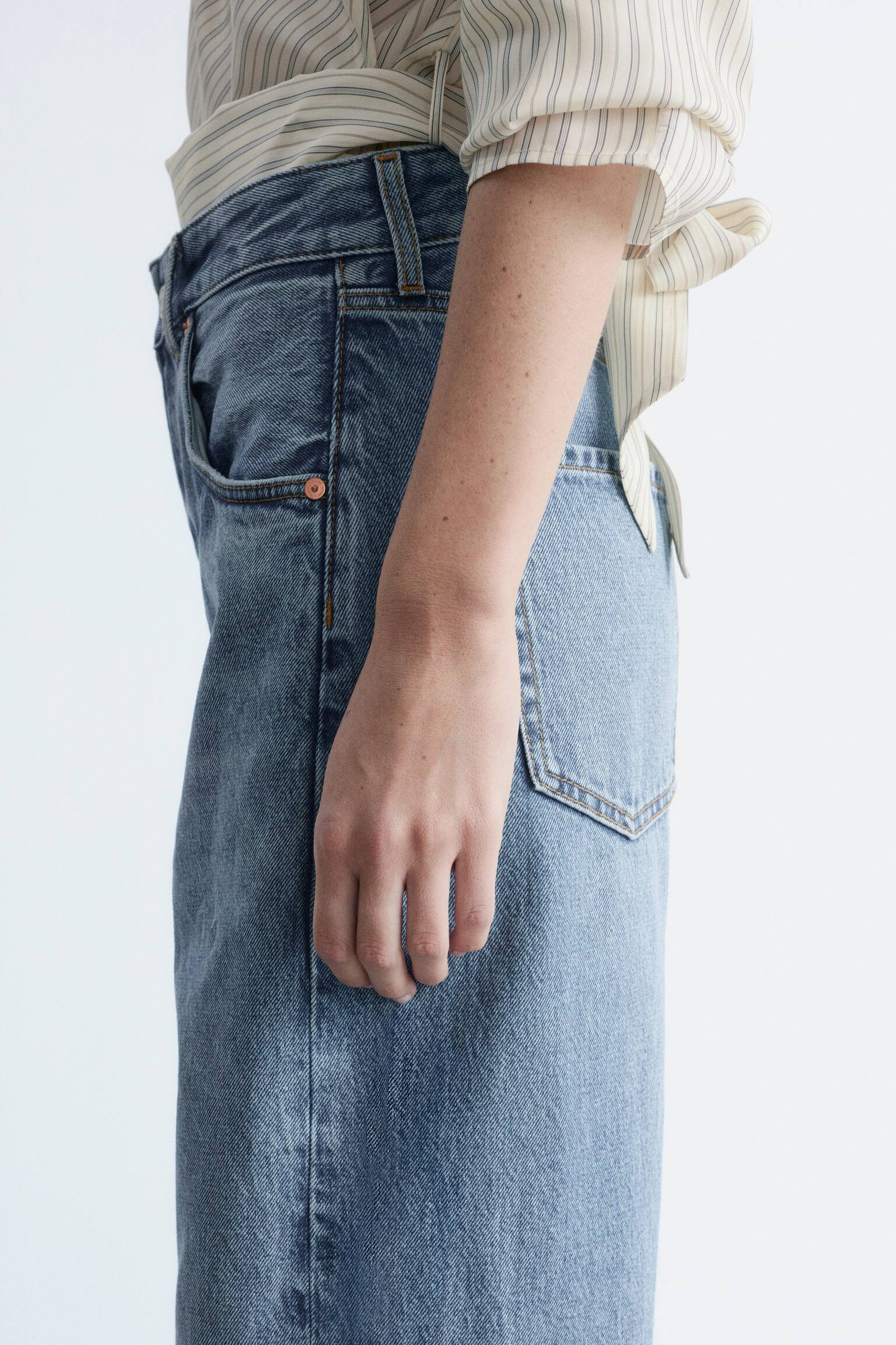 Jeans met gebogen pijpen - Middenblauw/Roestbruin/Donkerblauw/Wit/Lichtkaki/Lichtblauw - 4