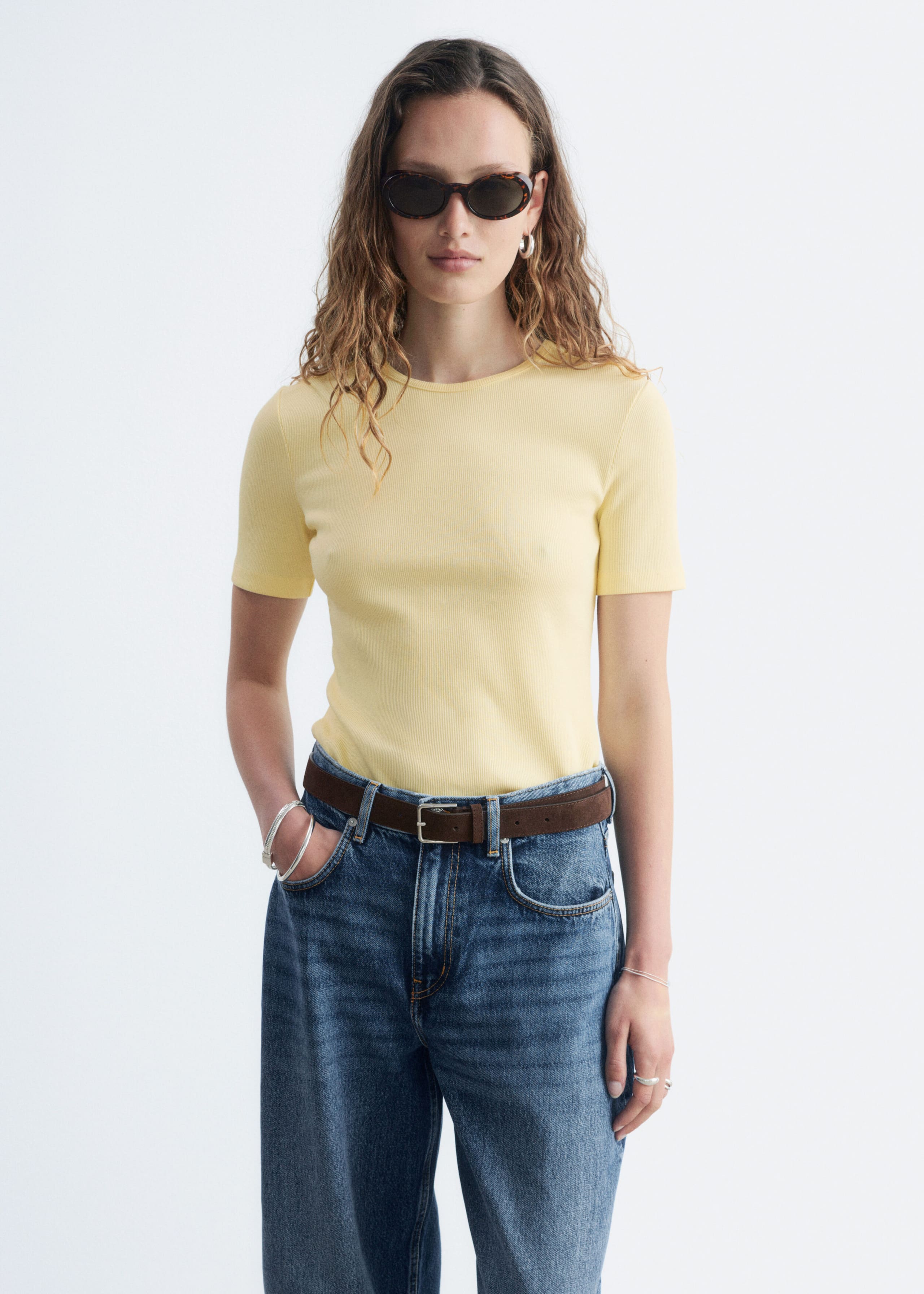 Ribbed T-shirt - Light Yellow - Still Life