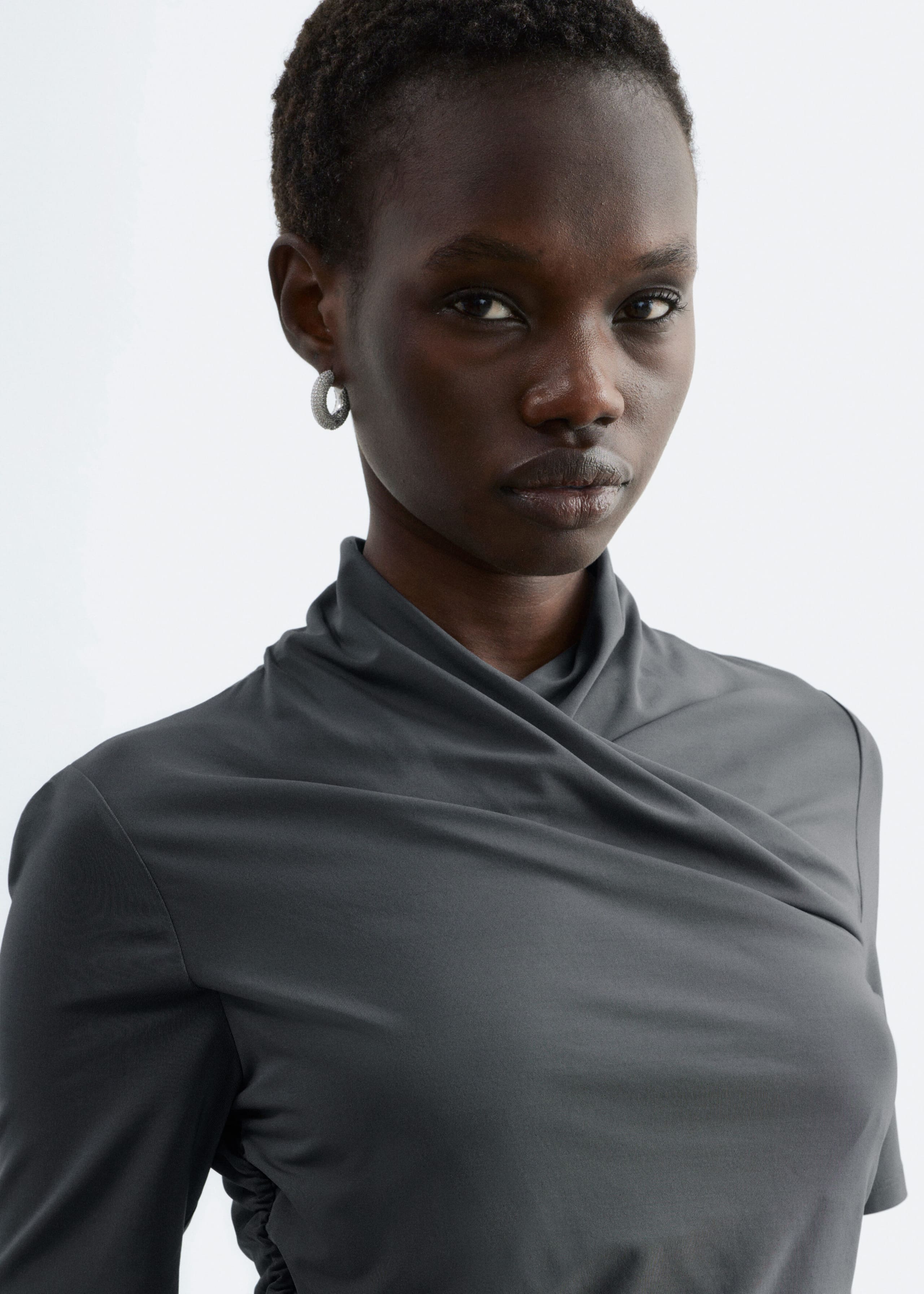 Image of Draped Wrap Mini Dress