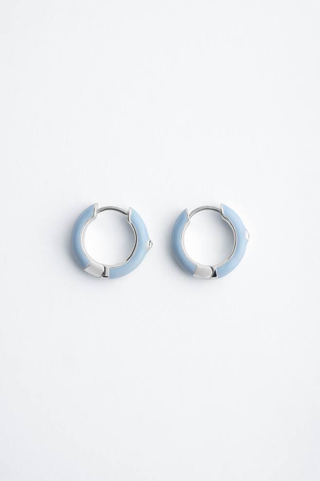 Oorbellen van messing met glazen details - Goud/blauw/Goud/beige - 1