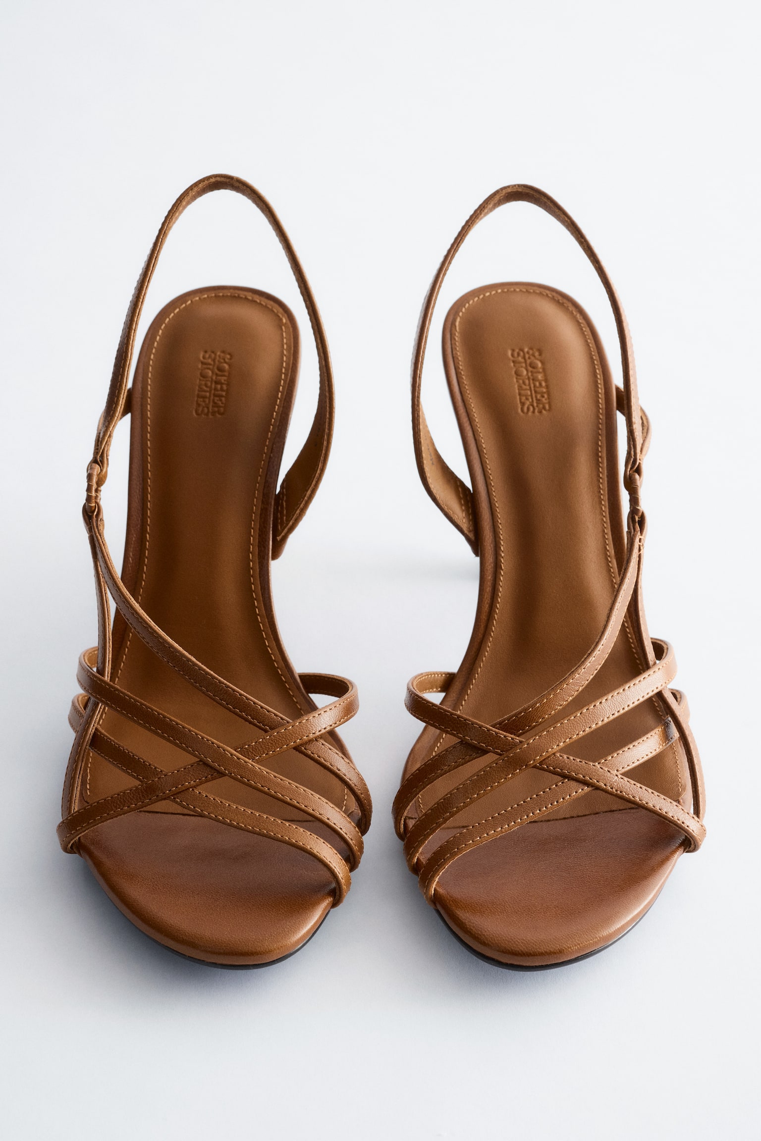 Leren sandalen met ring - Bruin/Zilver - 5