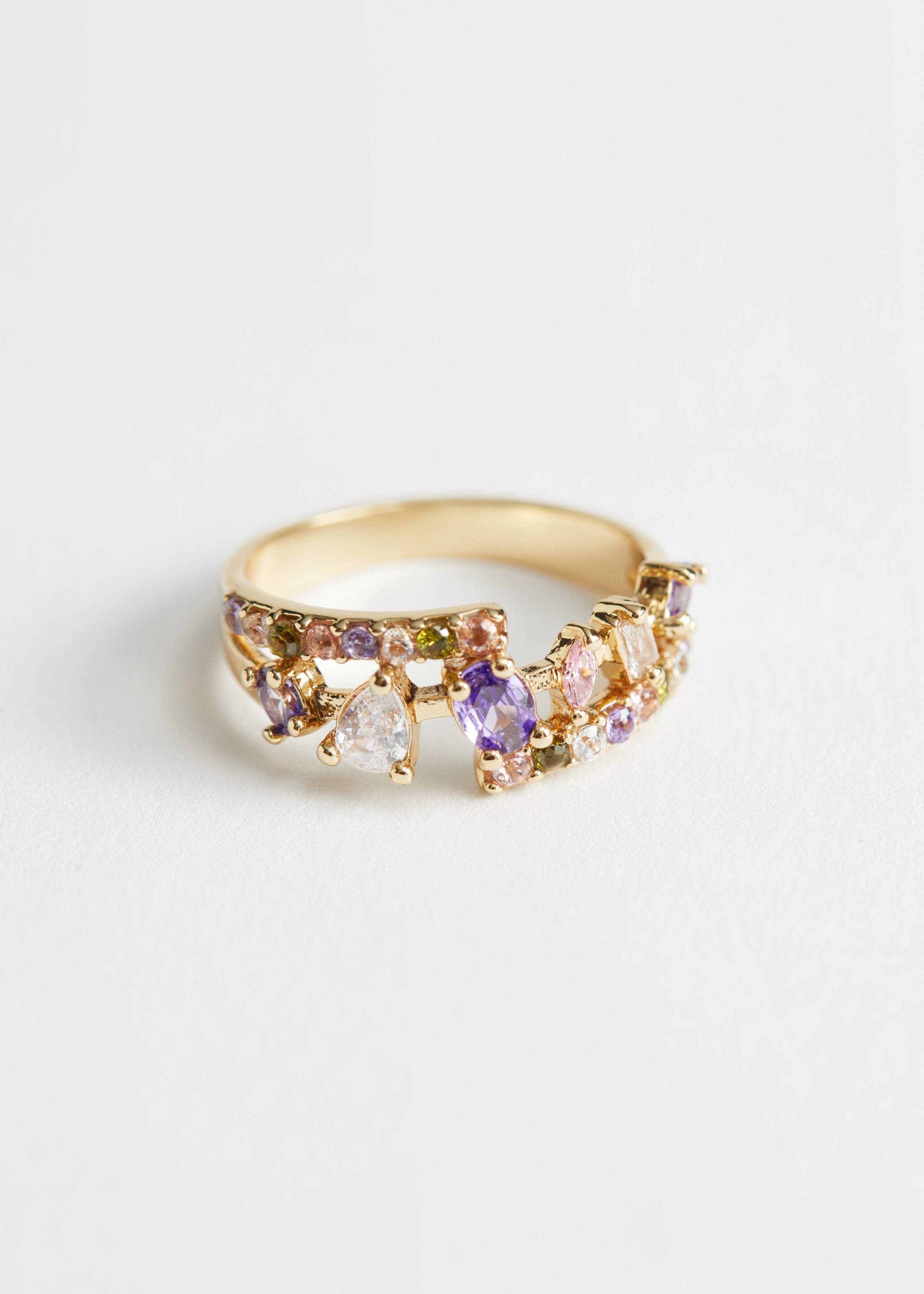 Multi Colour Stone Ring - Gold - Still Life