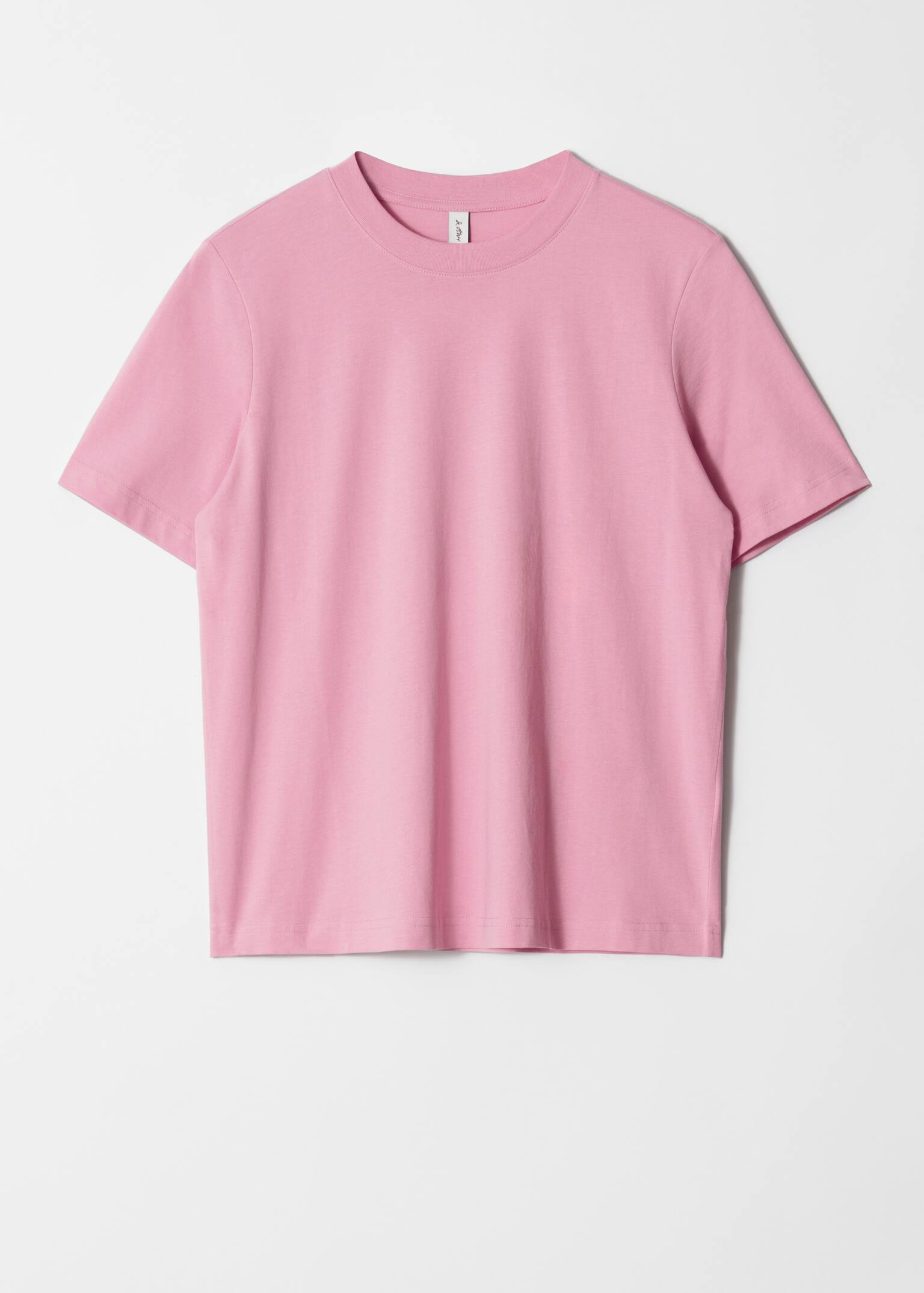 Camiseta de cuello redondo - Rosa/Blanco/Negro/Rojo/Gris oscuro melange/Beige/Verde claro/Rosa claro/Gris/Topo/Morado