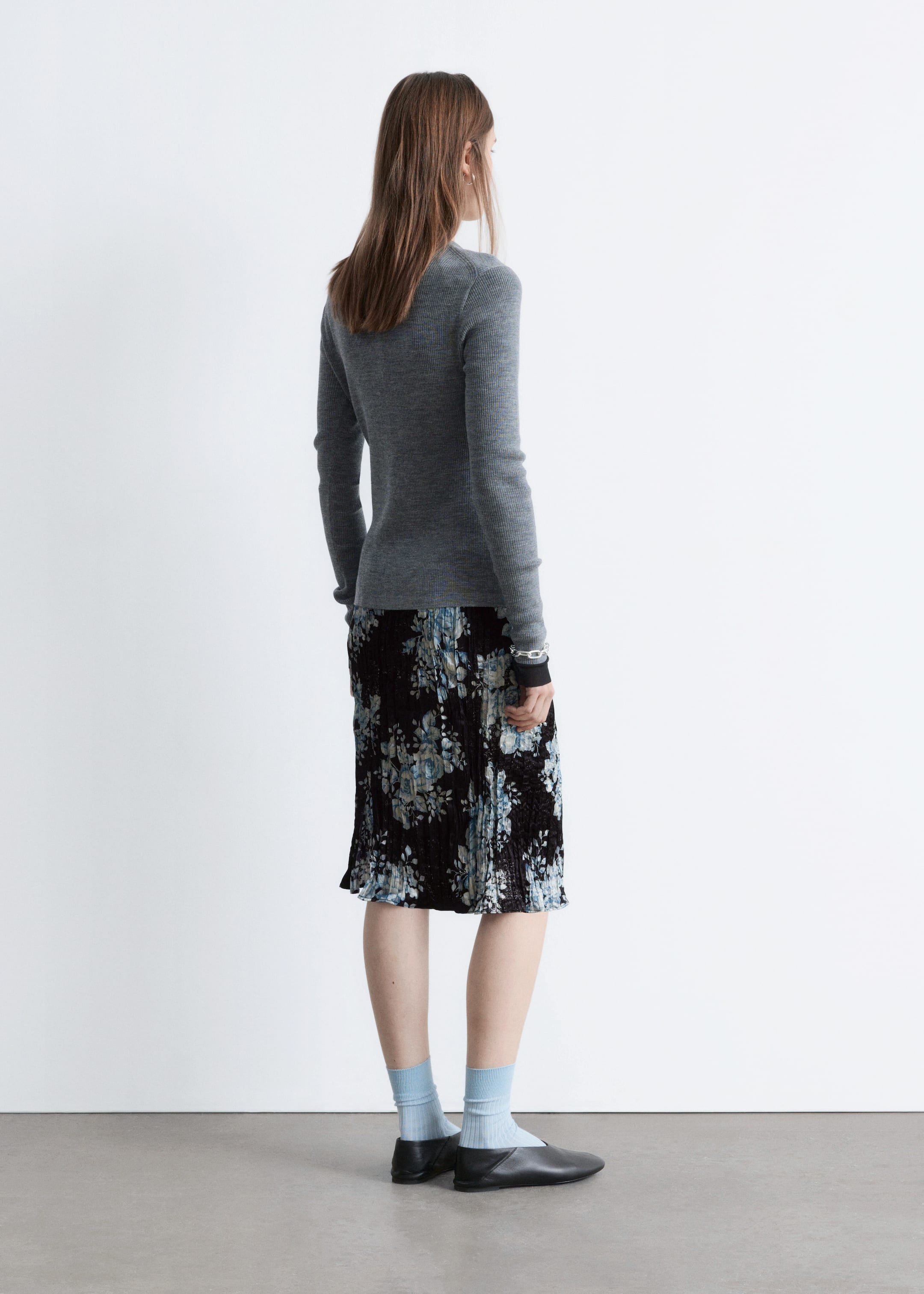 Agrandir l'image: Cardigan en laine mérinos côtelée - Gris chiné - FEMME | H&M FR 6