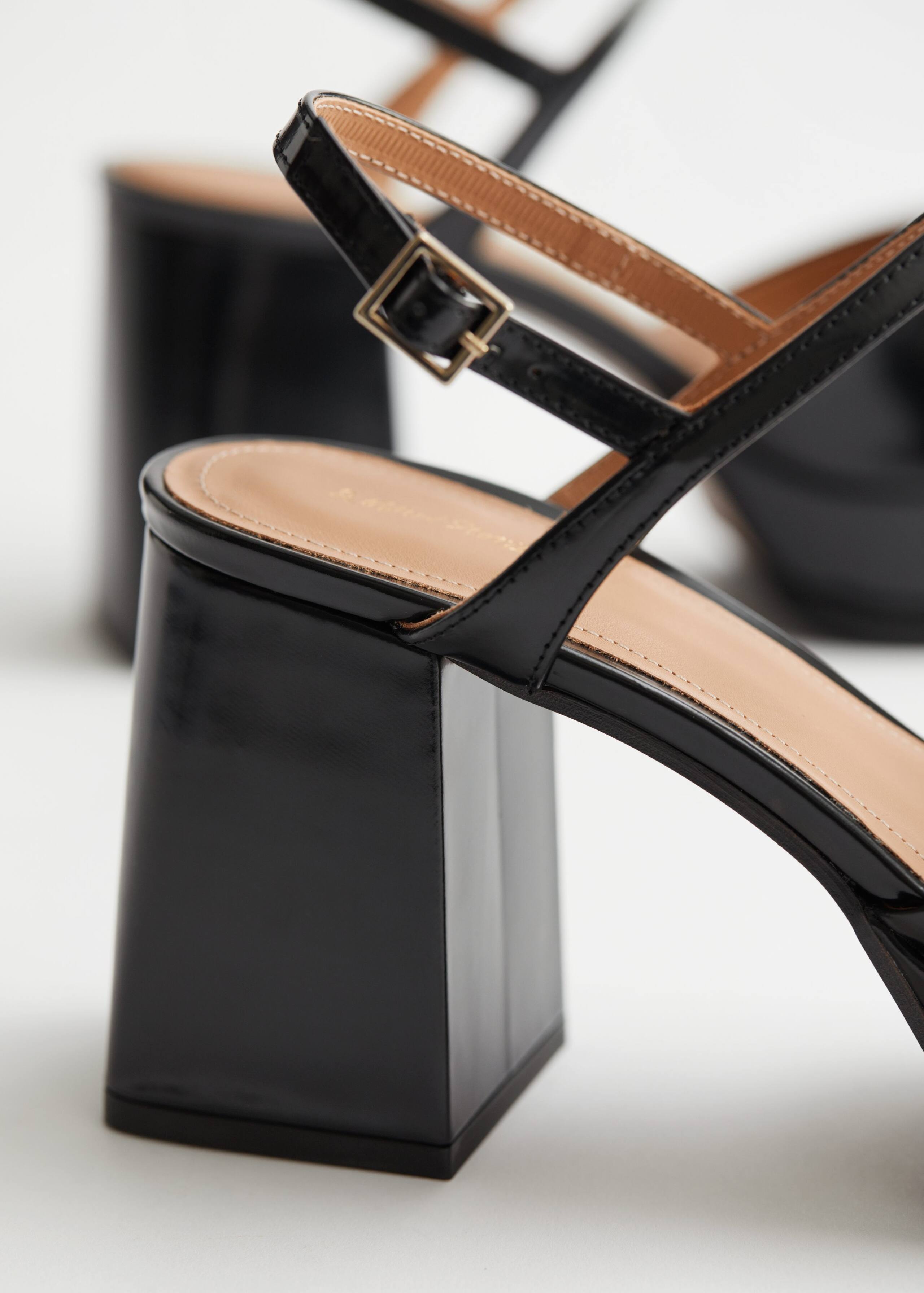 Image of Leather Slingback Platform Sandals