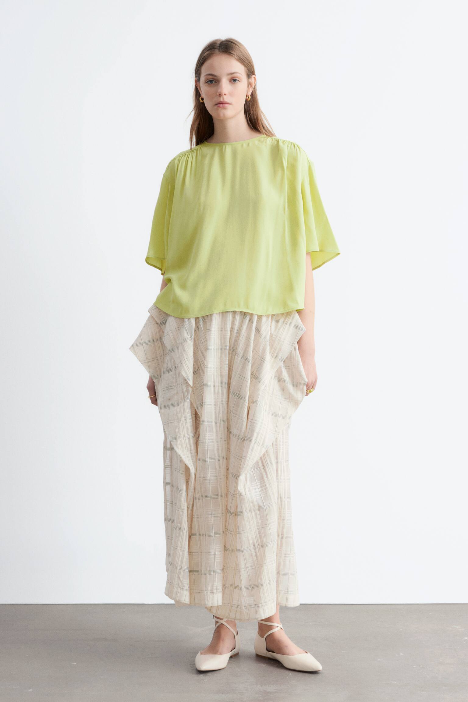 Gathered Crepe Blouse - 3