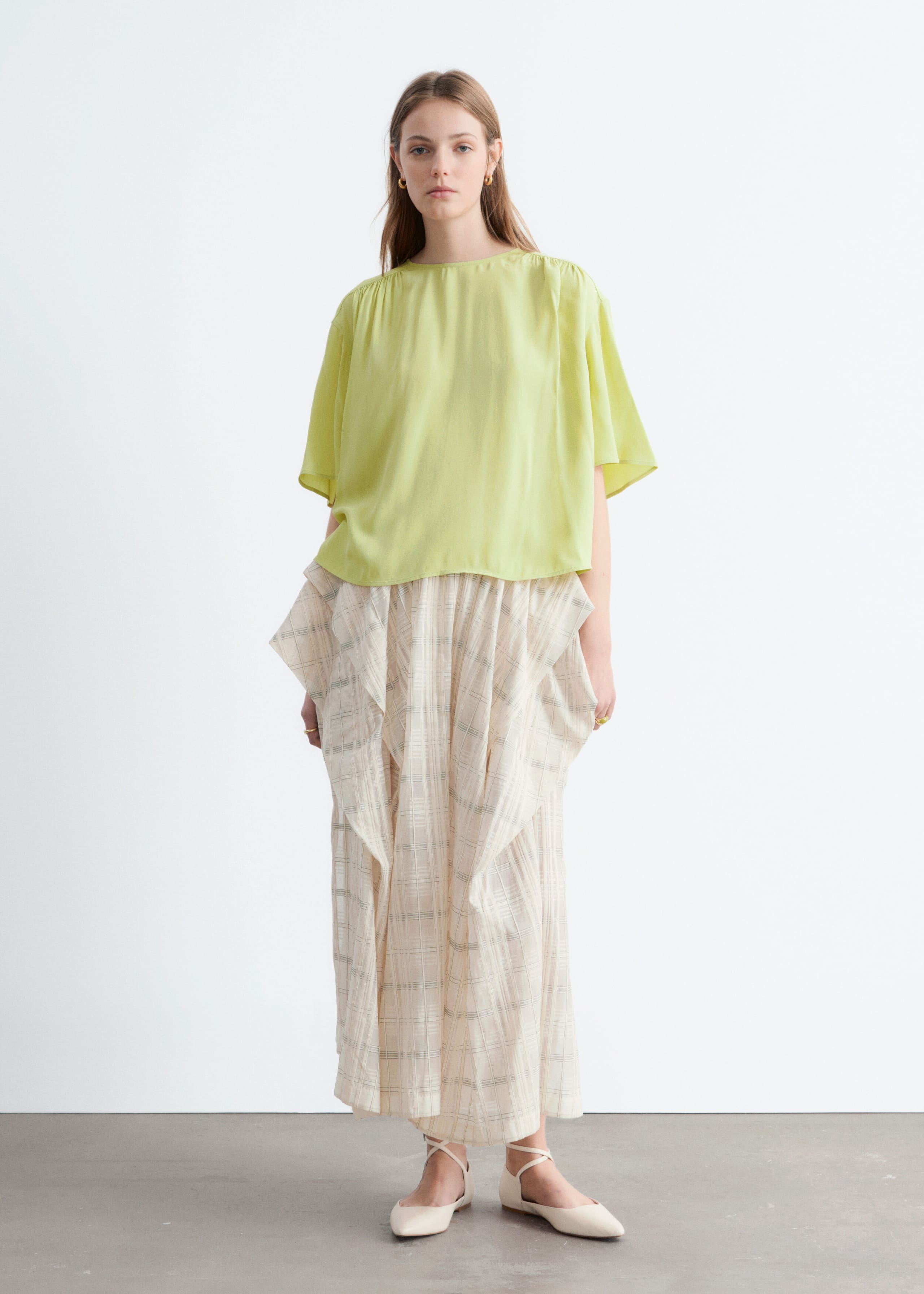 Image of Geraffte Bluse aus Crêpe