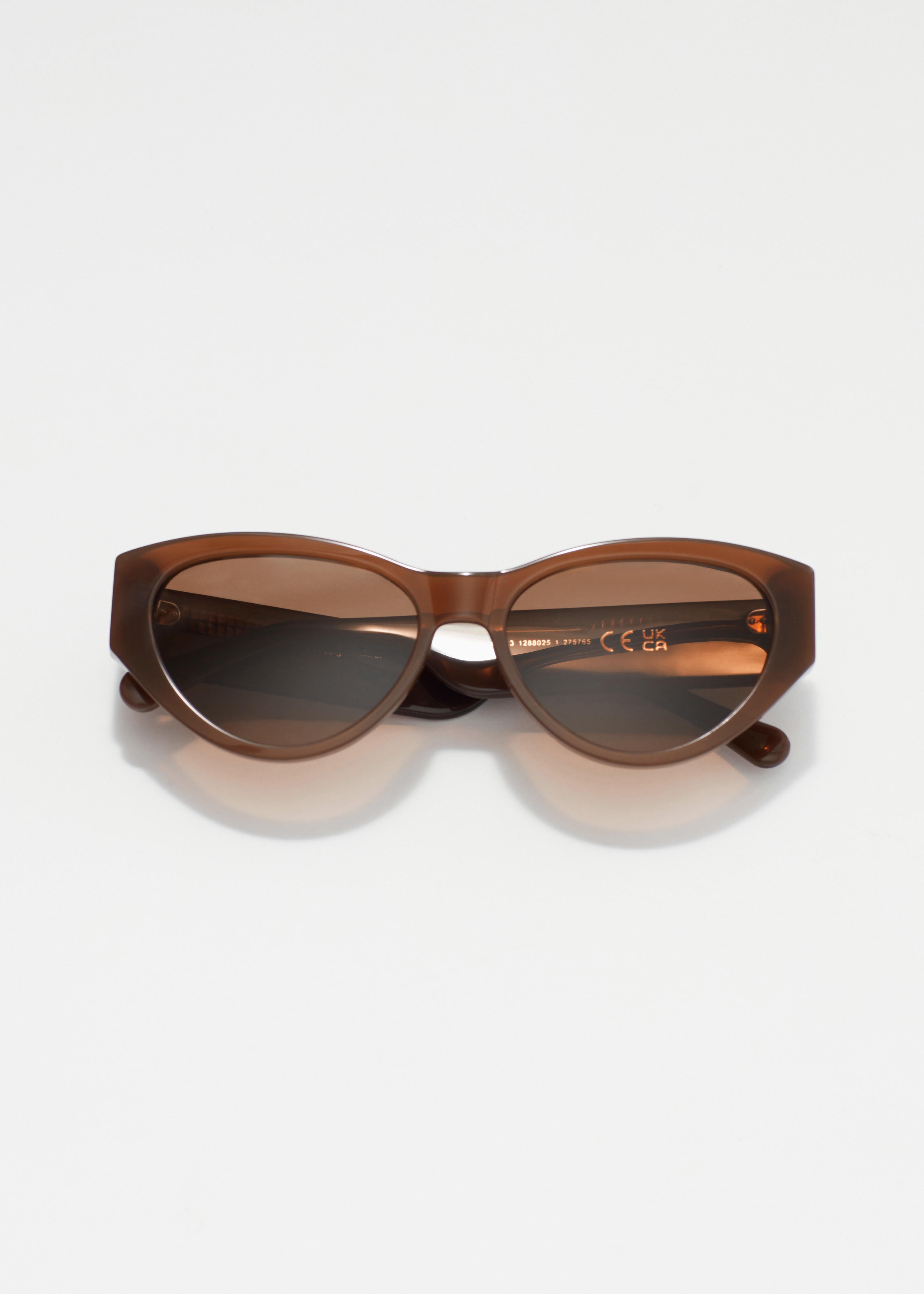 Polarized Cat-Eye Acetate Sunglasses - Hnědá/Světle žlutá