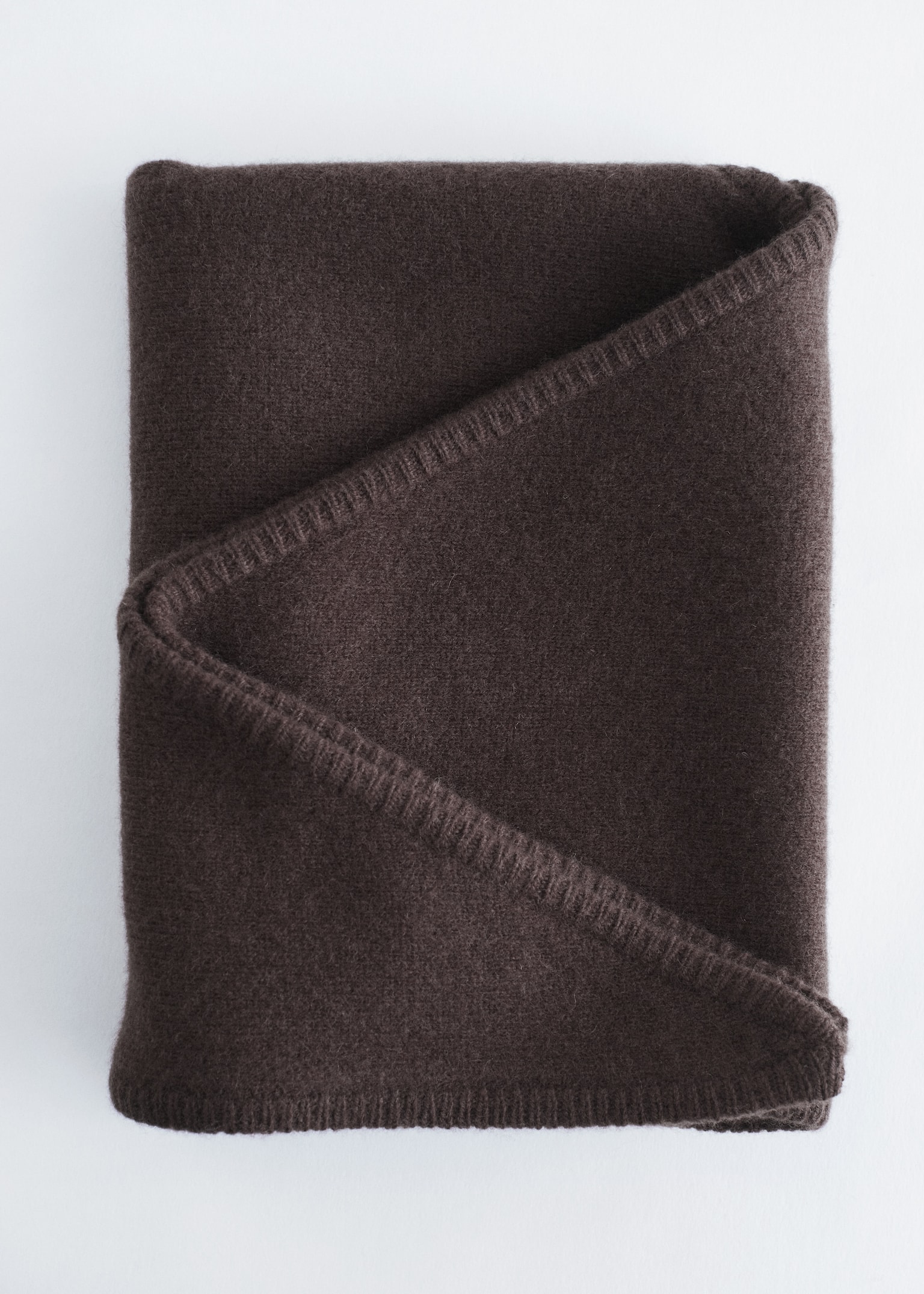 Sciarpa triangolare in lana - Marrone scuro/Grigio mélange/Nero - 3