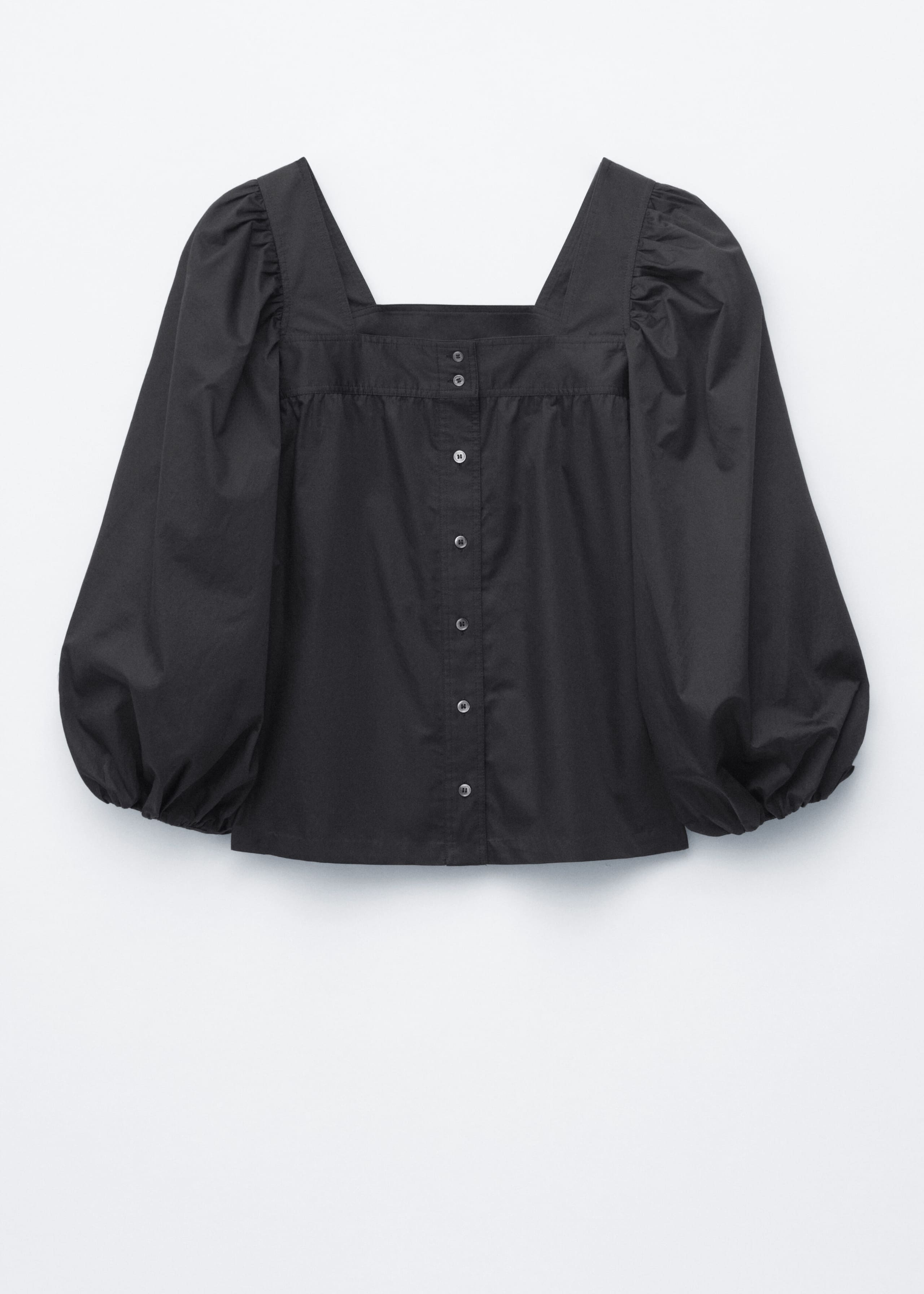 Bluse mit Karree-Ausschnitt - Schwarz - Stillleben