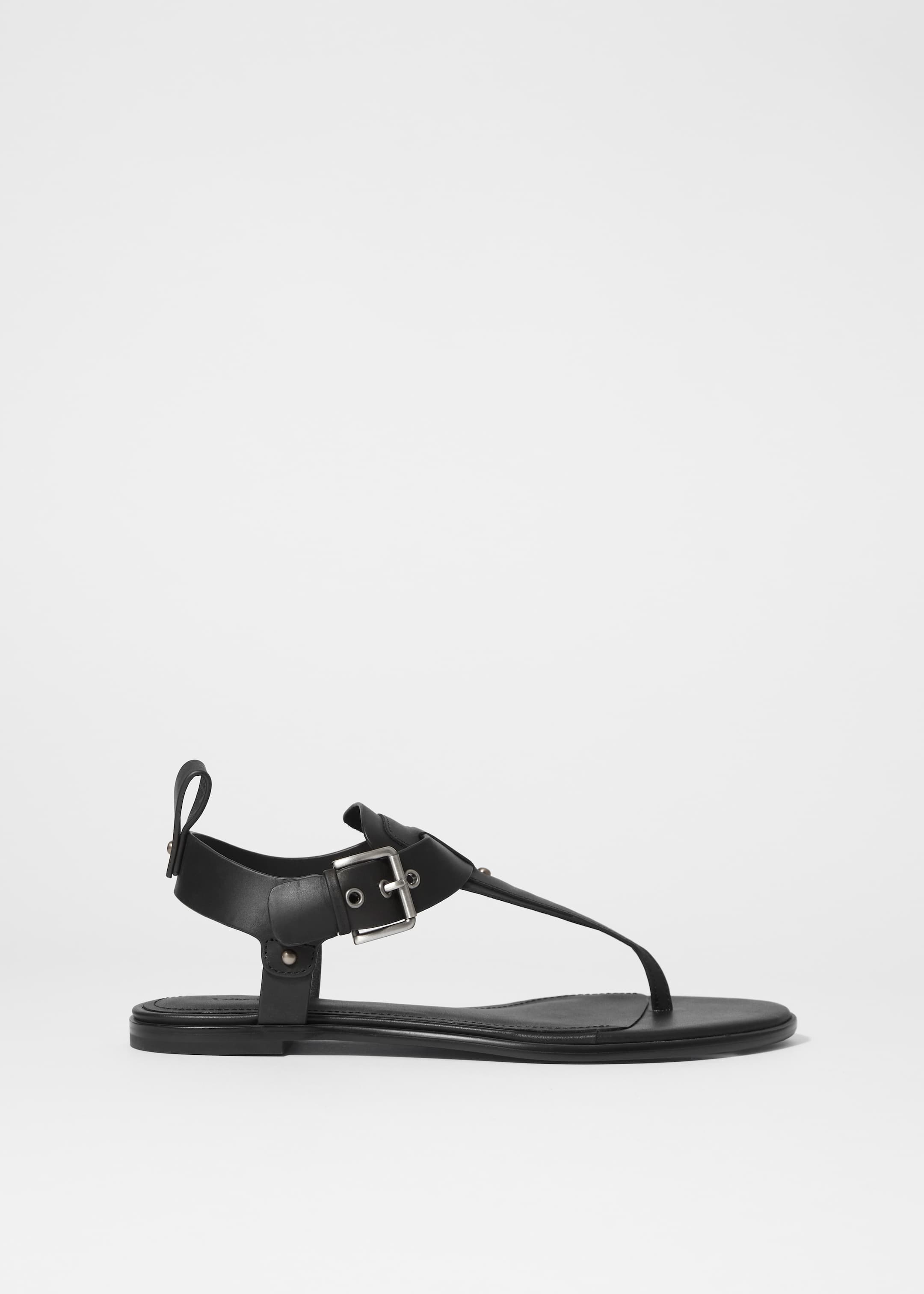 Grotere afbeelding bekijken: Leren sandalen met enkelbandje - Zwart - DAMES | H&M NL 2
