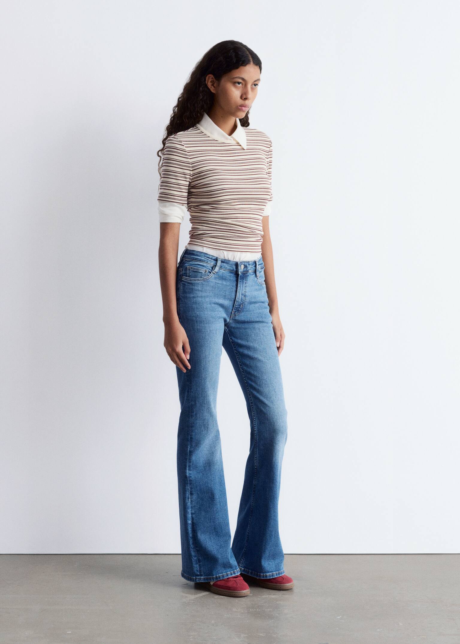 Jean bootcut slim taille basse - Bleu moyen/Bleu foncé - 4