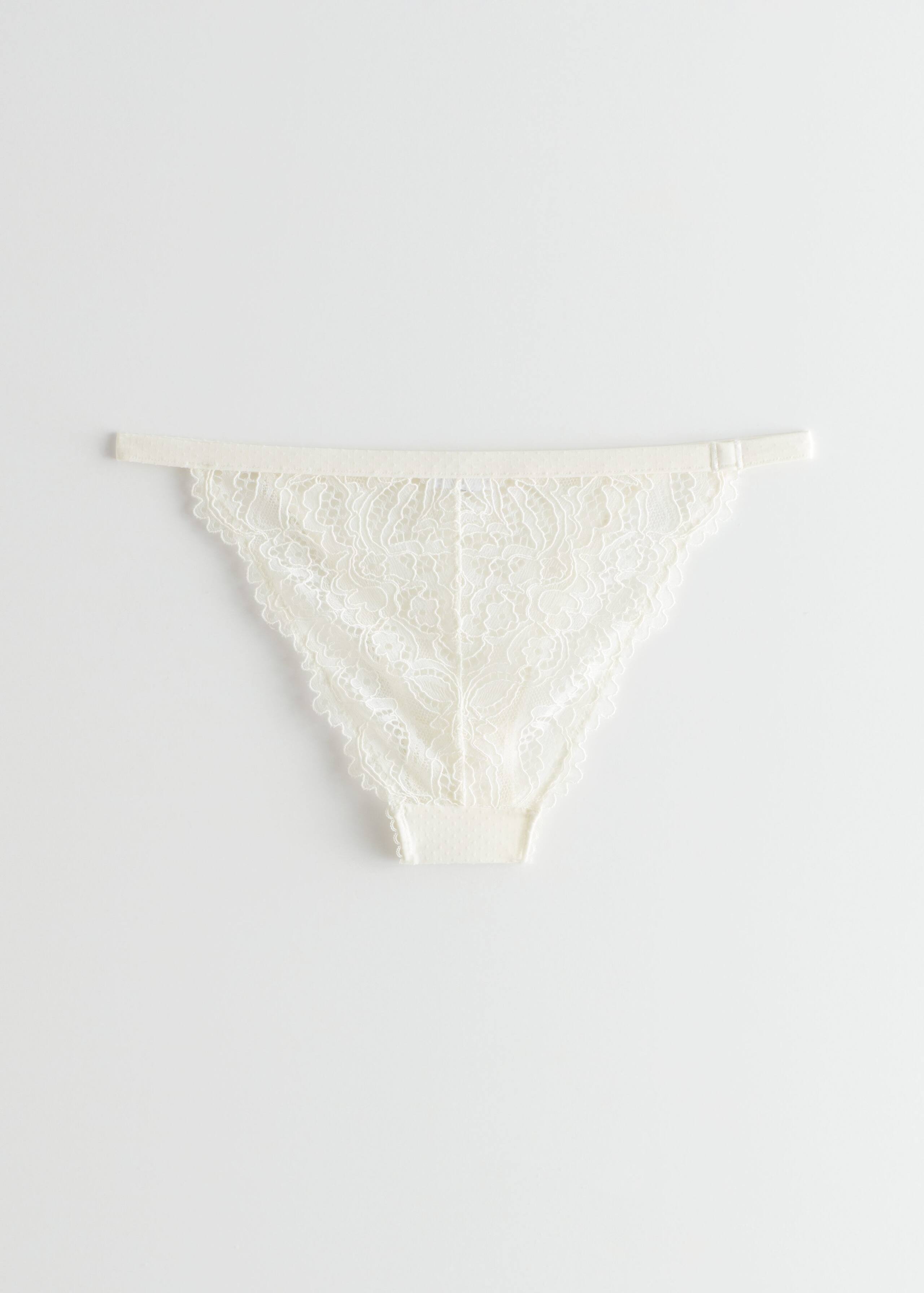 Floral Lace Briefs - White - Still Life