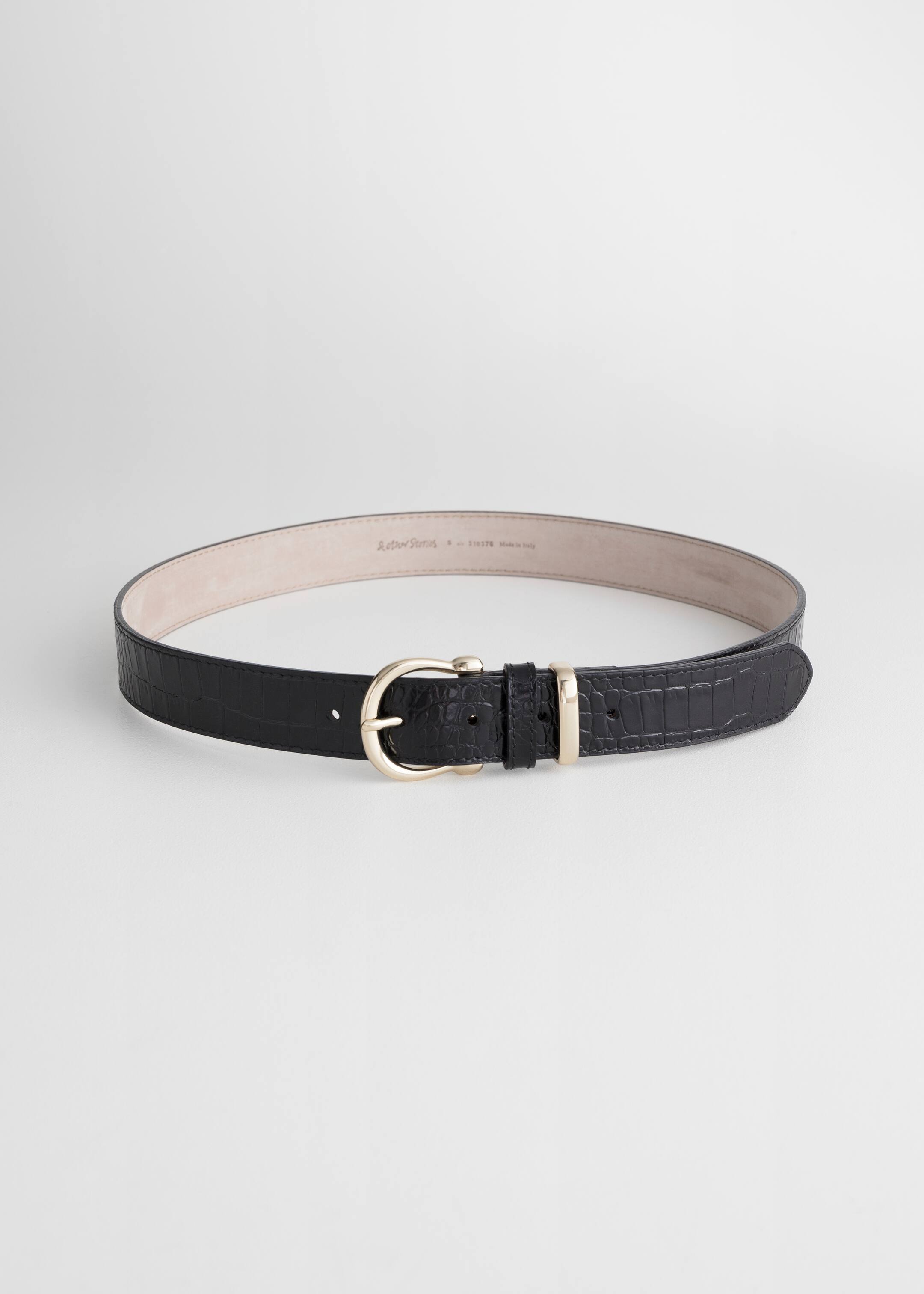 Ingrandisci l'immagine: Croco Leather Belt - Black - DONNA | H&M CH 1