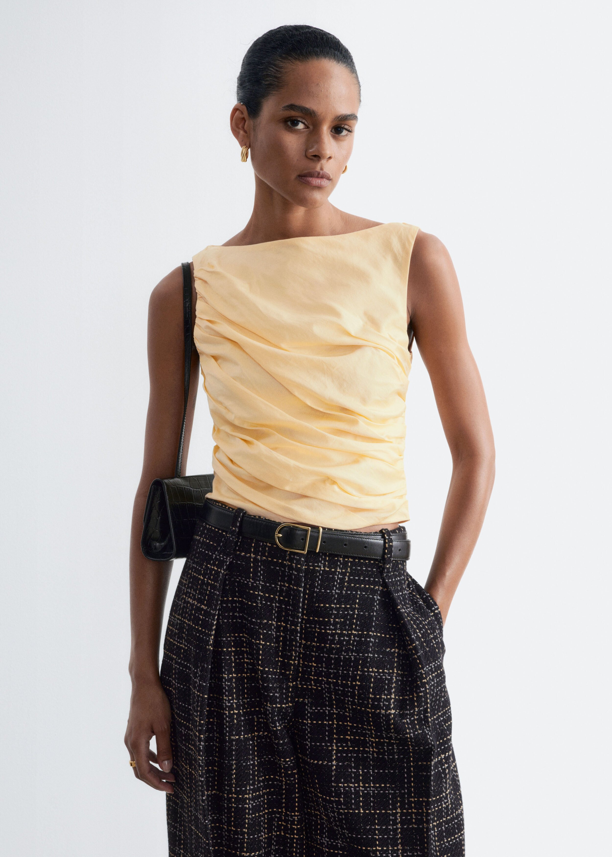Jacquard Knit Top - Beige / Black - Sweaters | & Other Stories GG