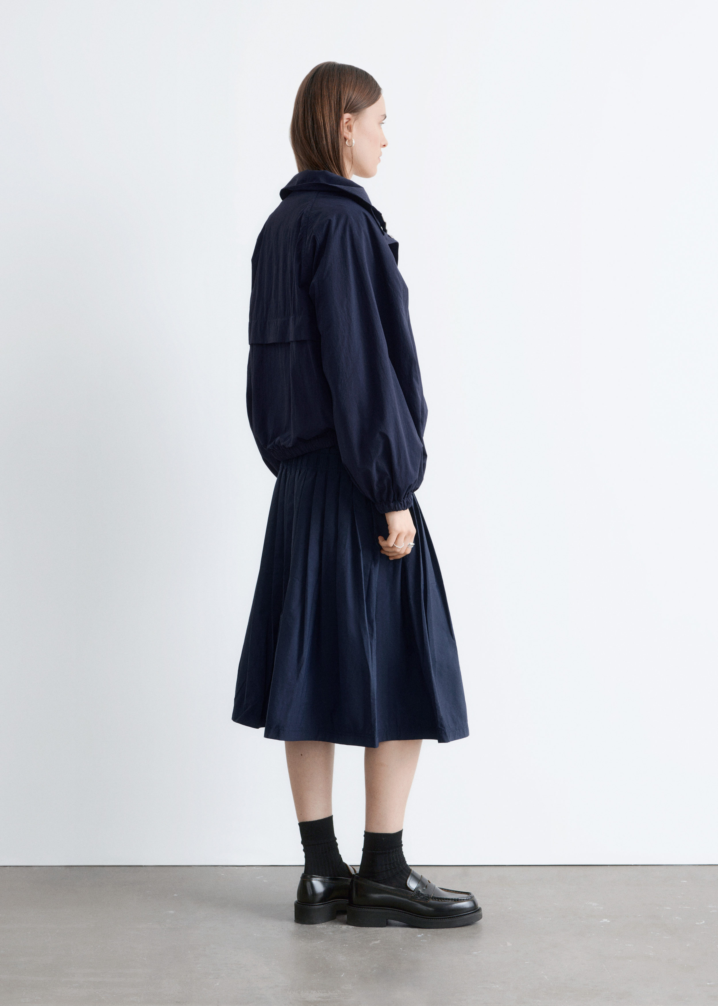 Stand-Collar Drawstring Jacket - Dark Blue - & Other Stories GG
