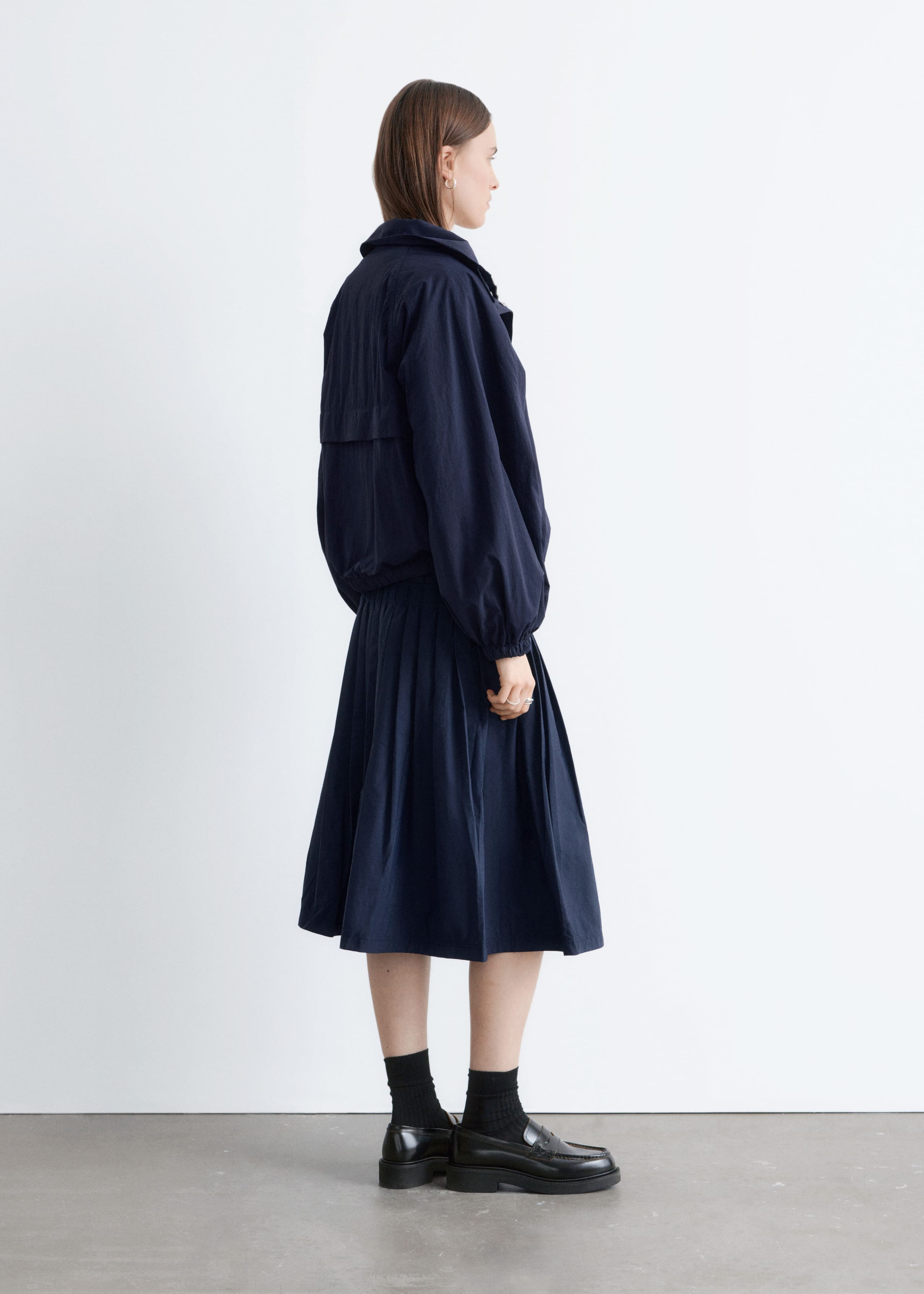 Image of Stand-Collar Drawstring Jacket