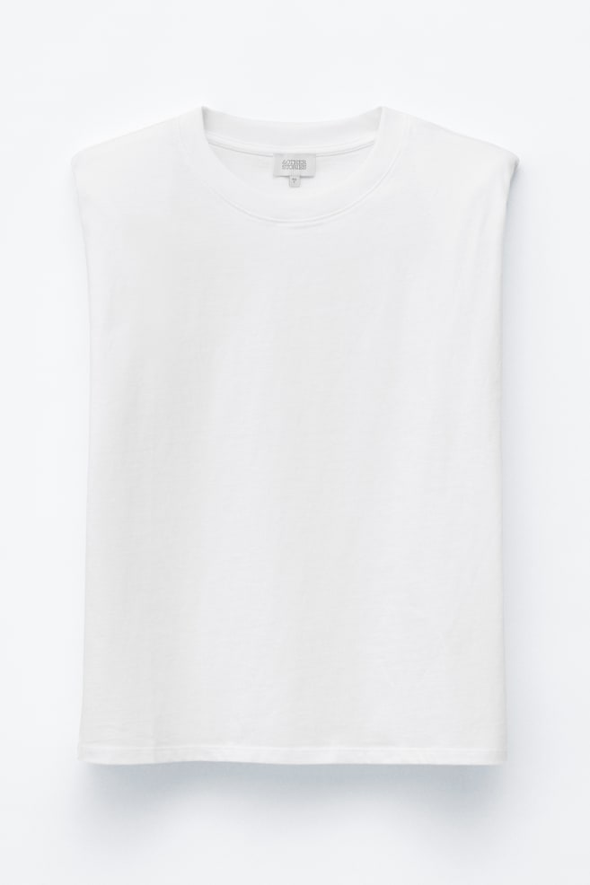 Sleeveless Top - White/Grey - 1